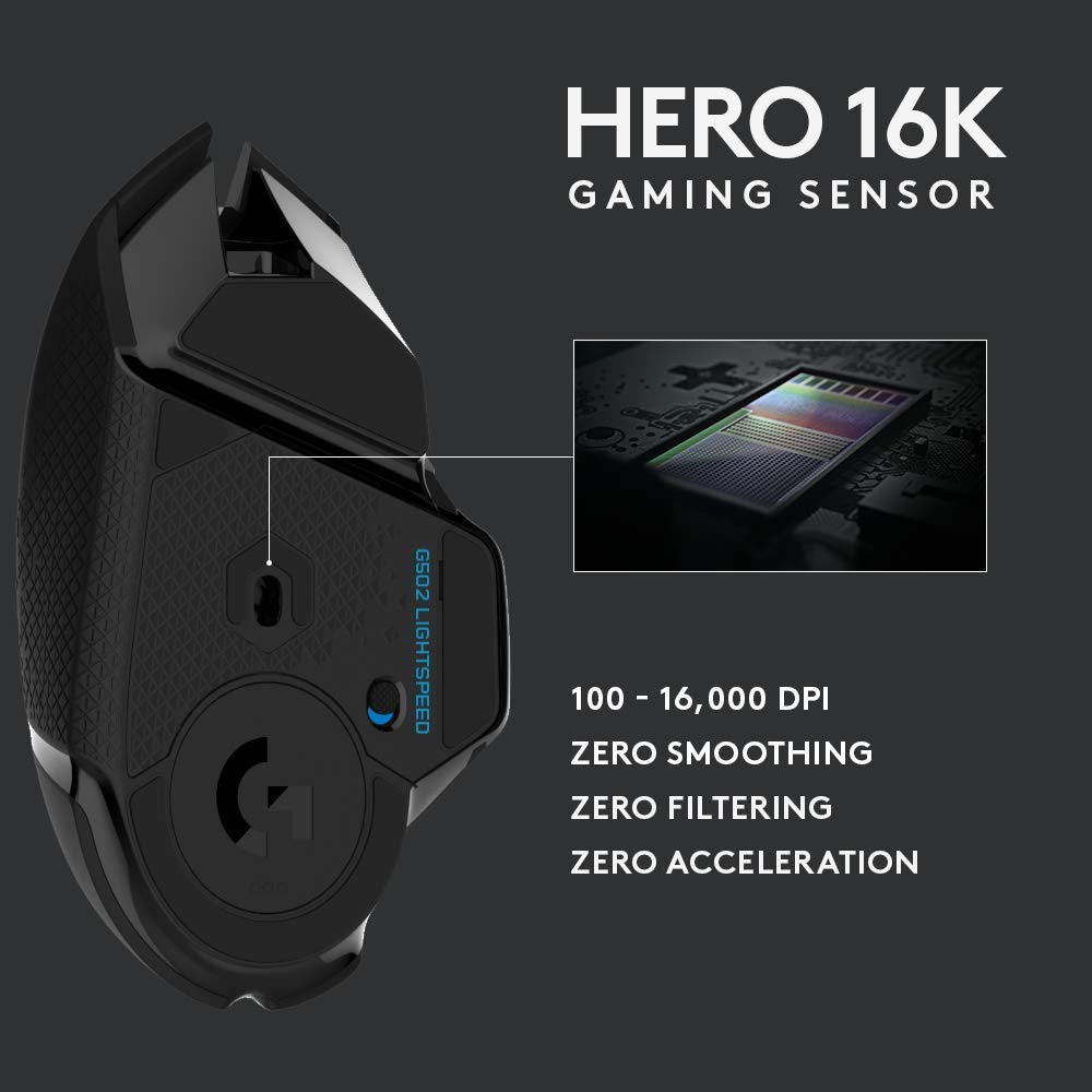 Logitech G935 Wireless Gaming Headset with 7.1 Surround Sound & G502 Lightspeed Wireless Gaming Mouse - Black - Perfect for PC, PS5, Xbox Series X Gaming & Streaming