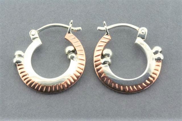 Copper & Silver Deco Circle Hoop Earrings - Boho Chic Jewelry for Women - Perfect for Parties, Weddings & Everyday Wear