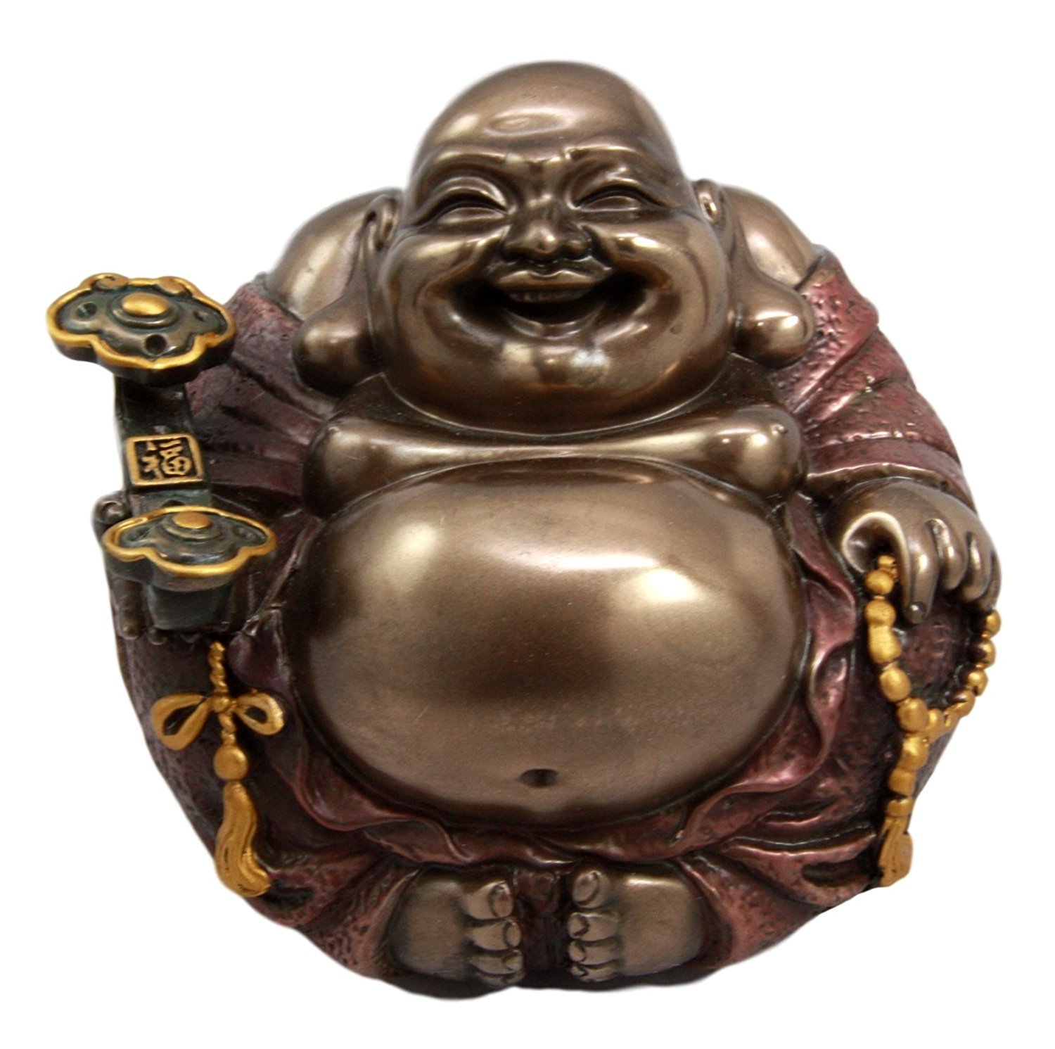 Large Lucky Buddha Statue - Zen Monk Hotei Figurine for Wealth & Prosperity, Feng Shui Dharma Talisman - Perfect for Home Decor, Office, Meditation & Gift Giving