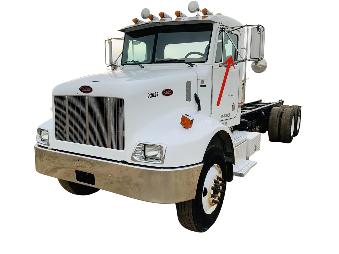 Peterbilt 300 349 353 357 359 375 379 378 Front Door Window Glass Replacement with Vent Style - Perfect for Truck Cab Door Repair & Maintenance