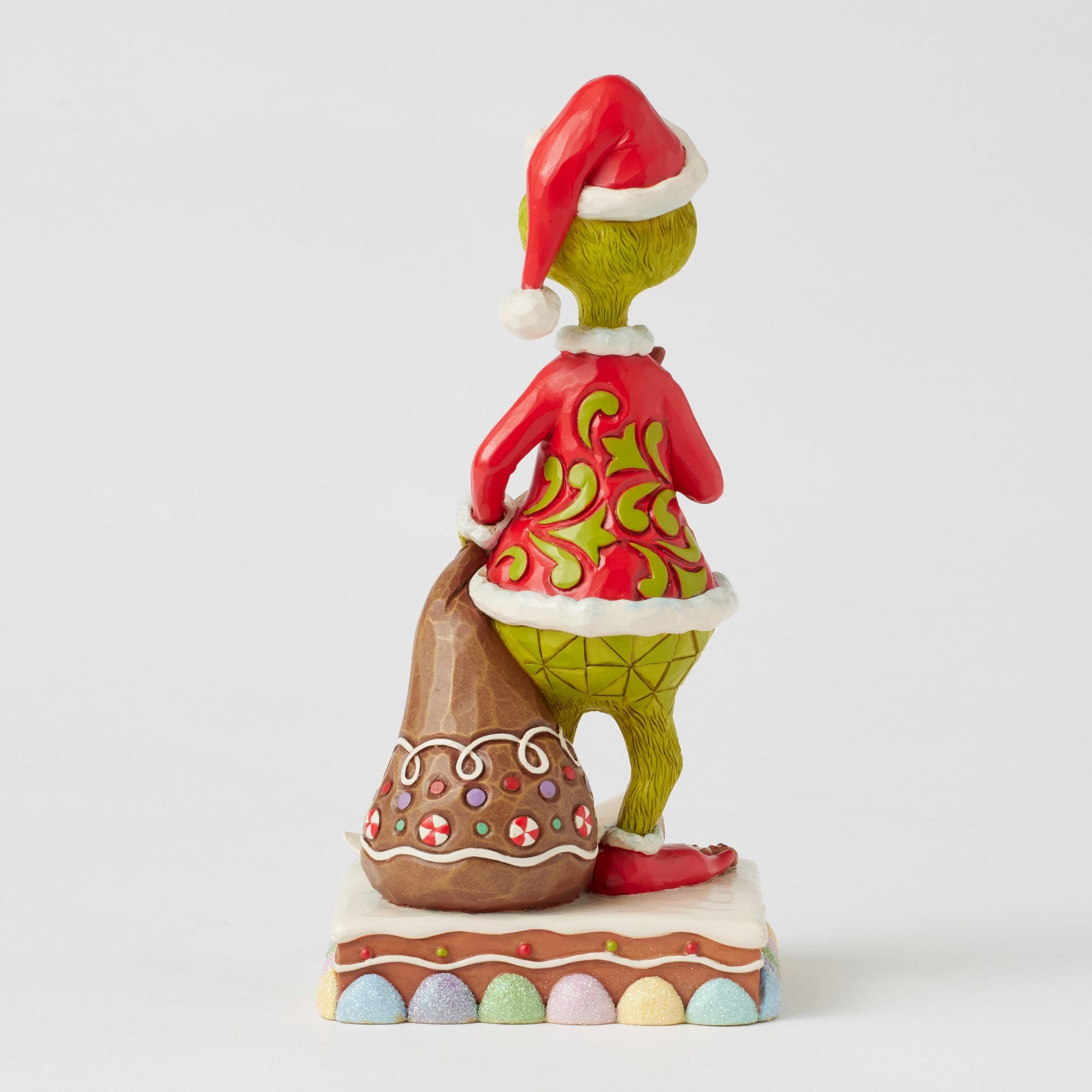 Grinch Eating Gingerbread Figurine - Christmas Decor, Holiday Home Decoration, Festive Party Centerpiece - Perfect for Tree Ornaments, Gift Exchange & Themed Parties