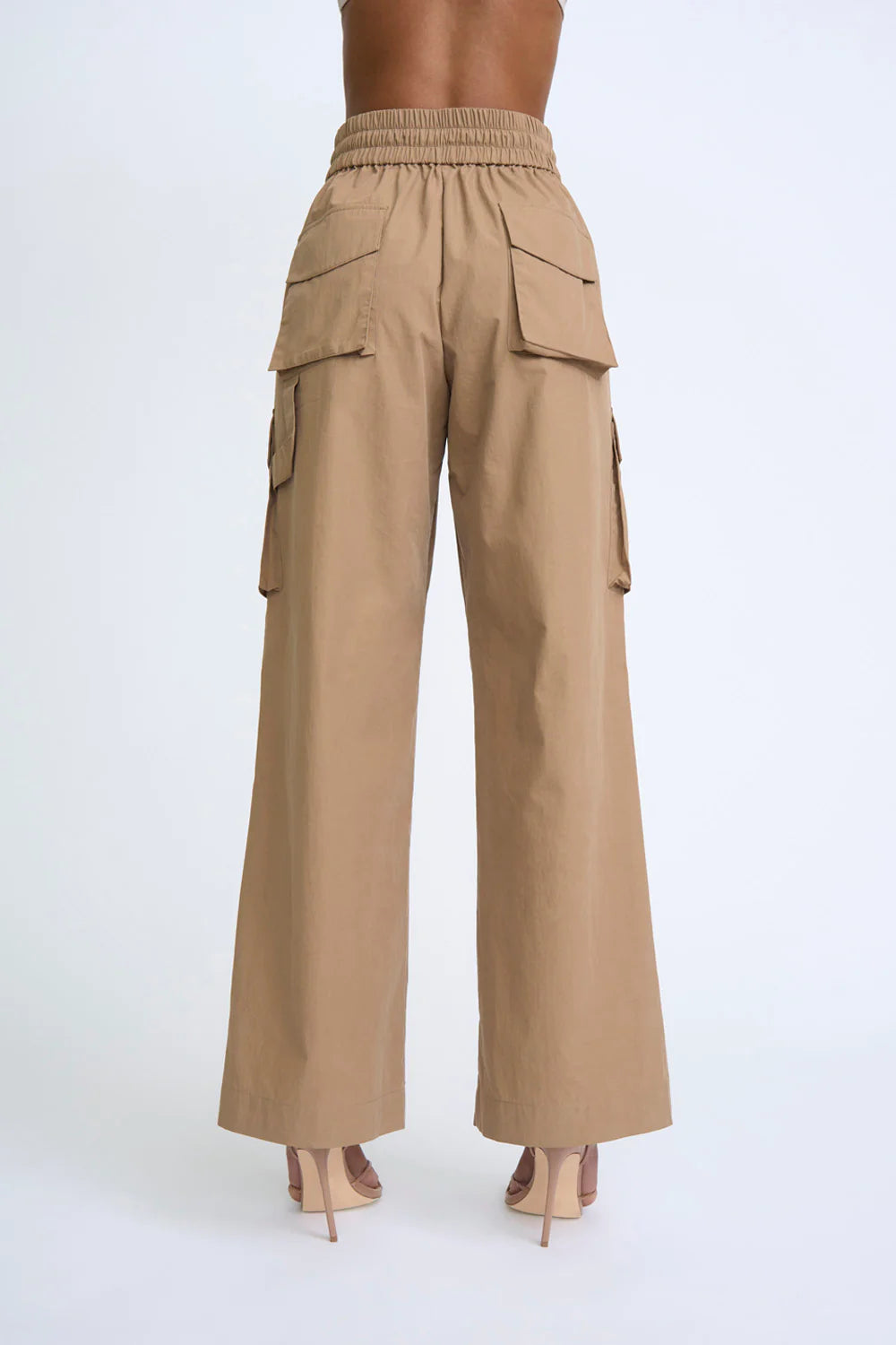 Elasticated Pocket Cargo Pants for Men - Comfortable Stretch Fit Casual Trousers in Chocolate Brown - Perfect for Outdoor Activities, Work & Travel