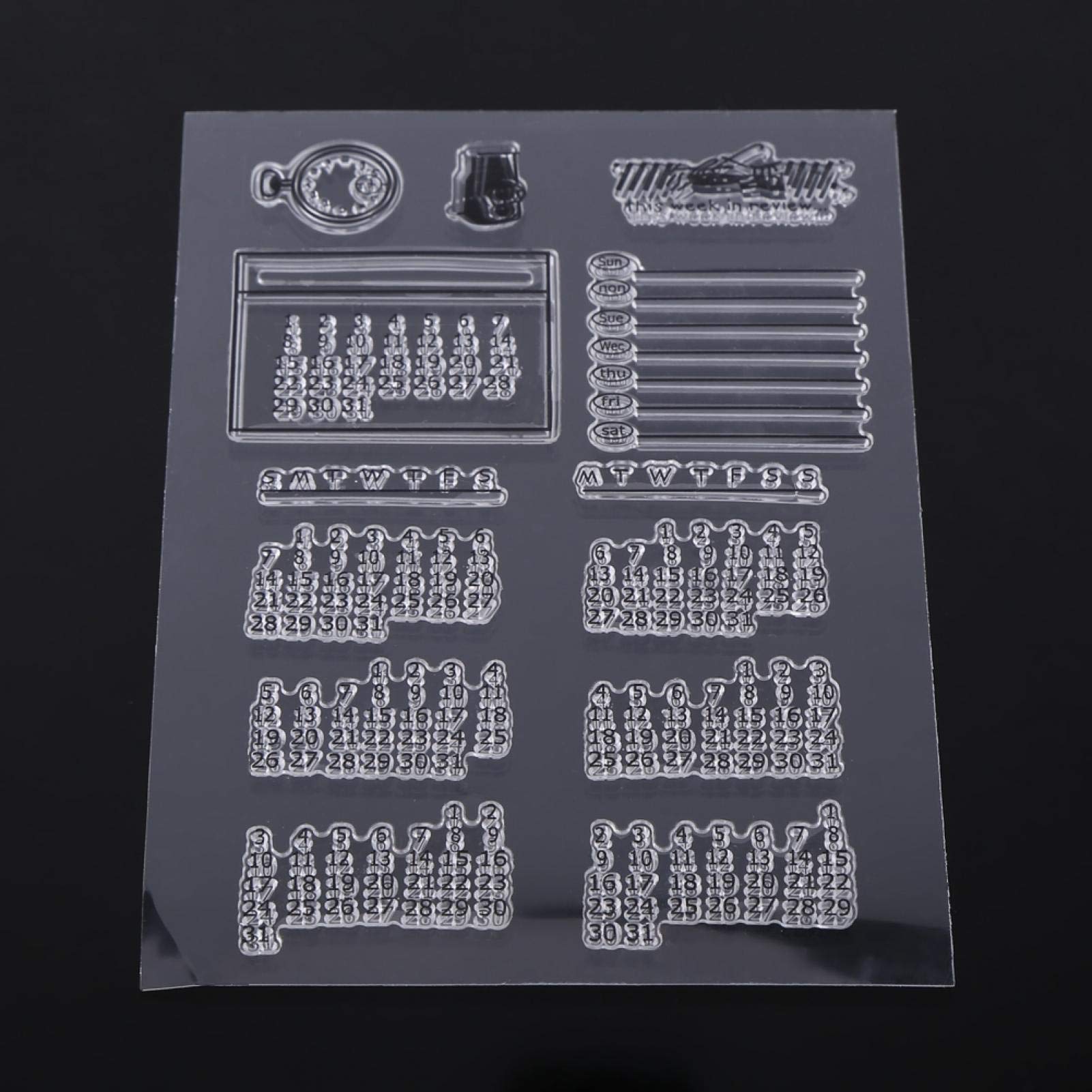 Mixed Calendar Silicone Stamp Set - Transparent Journal Rubber Stamps for Scrapbooking, Card Making & Postcard Decoration (11x16cm) - Perfect for Bullet Journals, DIY Crafts & Planner Decorations