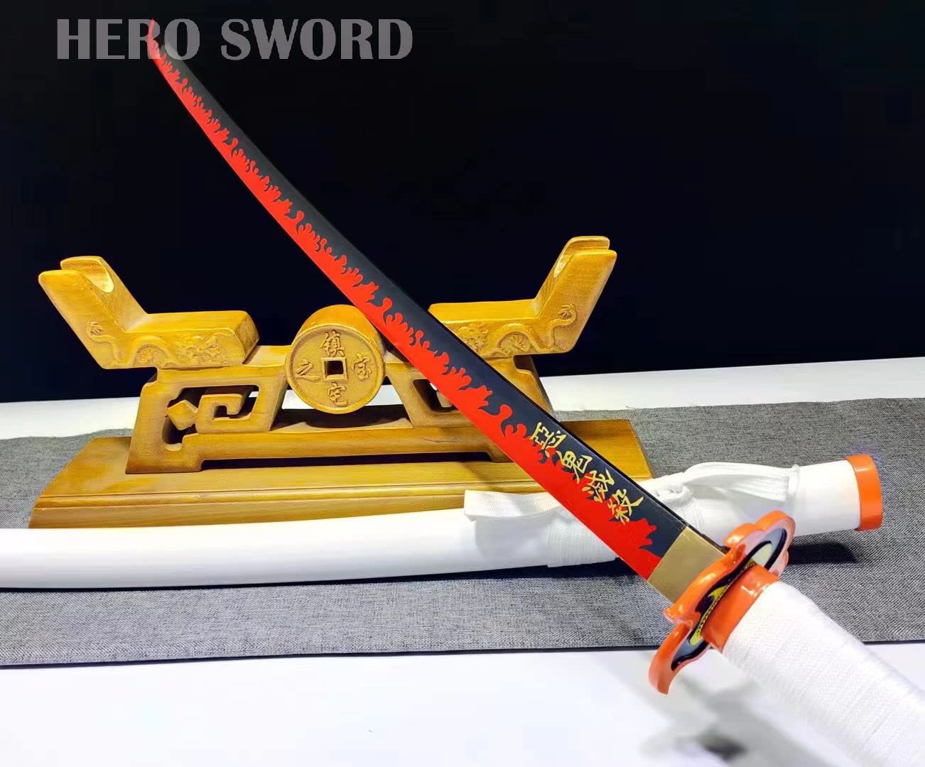 Handmade 1095 High Carbon Steel Demon Slayer Katana Sword - Agatsuma Zenitsu Cosplay Knife, Sharp Japanese Anime Sword, Real Weapon for Collectors & Martial Arts Training | Perfect for Anime Conventions, Cosplay Events & Display