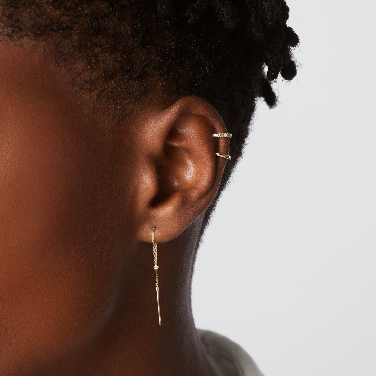 10k Gold Plain Bar Single Ear Cuff - Minimalist Ear Cuff Jewelry for Women - Perfect for Everyday Wear, Parties & Special Occasions