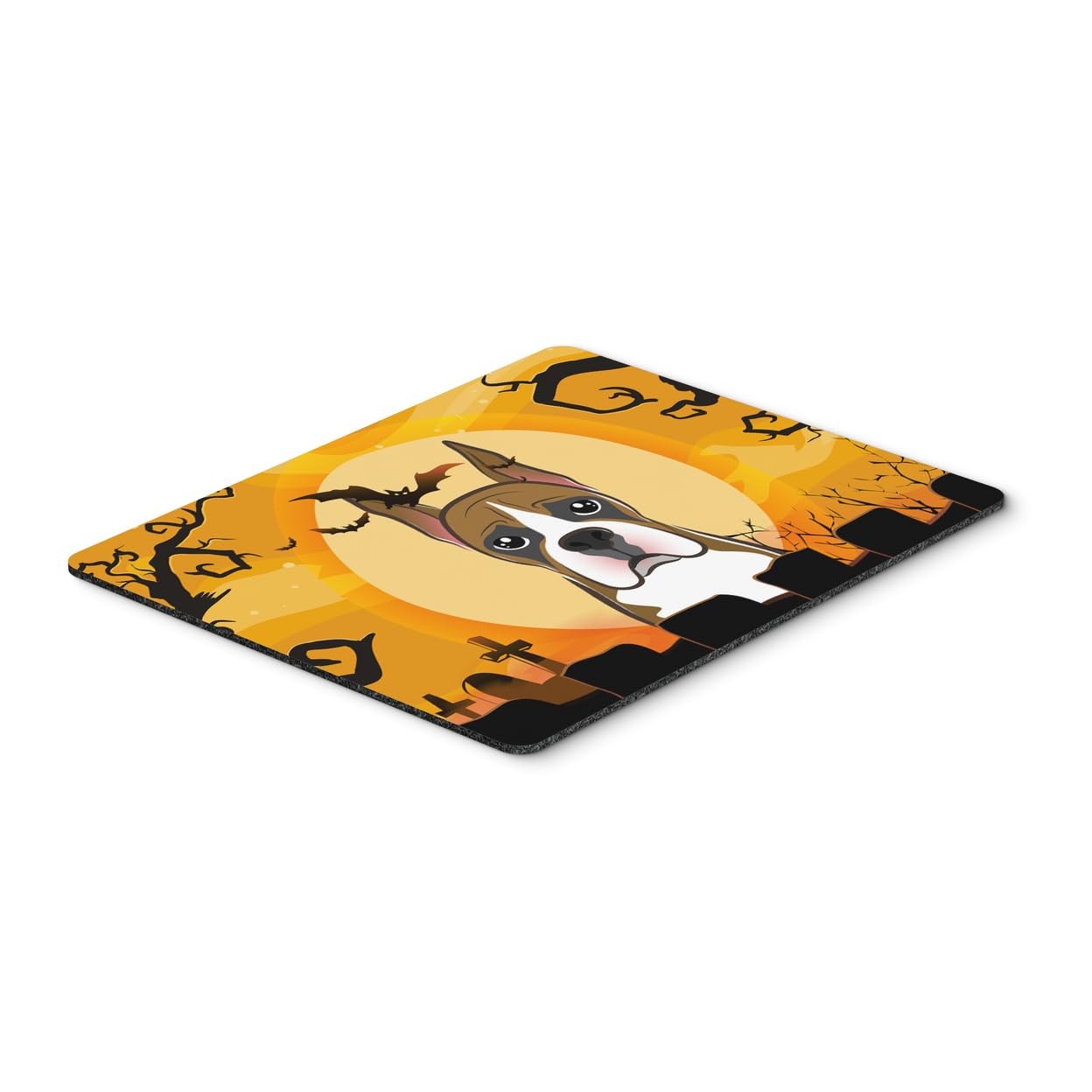 Halloween Boxer Mouse Pad & Hot Pad - Large Washable Mouse Mat for Home Office, Gaming, Computer & Laptop Use - Perfect for Halloween Decor & Kitchen Trivet | Caroline's Treasures BB1781MP