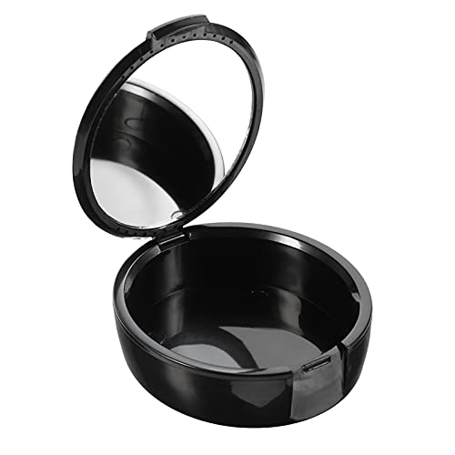 FOMIYES Denture Storage Case with Mirror - Travel False Teeth Container, Retainer Case, Mouth Guard Holder - Black - Perfect for Home, Travel & Daily Use