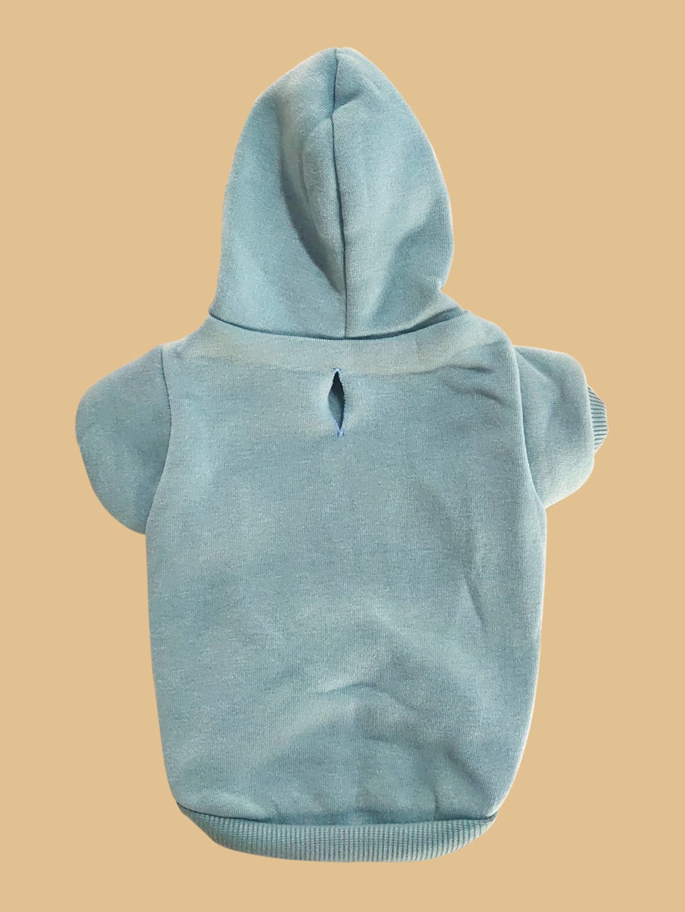 QWINEE Basic Dog Hoodie - Warm Winter Jacket for Small & Medium Dogs & Cats - Cozy Pet Apparel for Puppies & Kittens - Cadet Blue - Perfect for Cold Weather Walks & Indoor Comfort