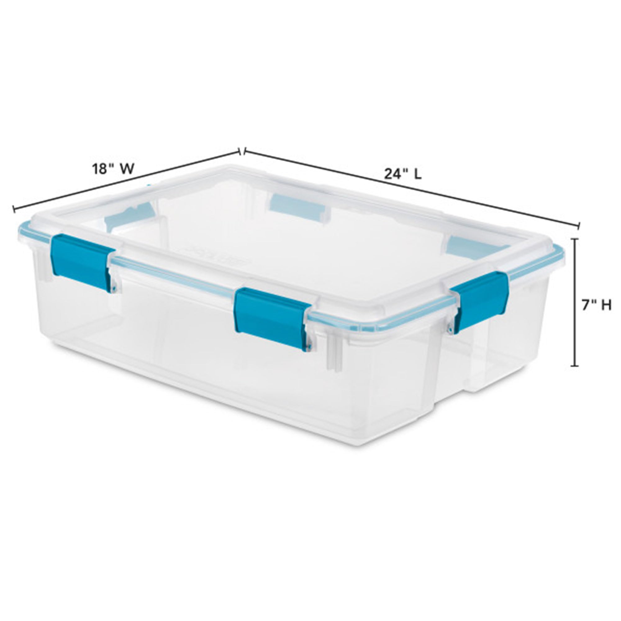 Sterilite 12-Pack 37 Quart Clear Weatherproof Storage Bins with Secure Latching Lids - Airtight Plastic Containers for Home Organization, Garage, Basement & Outdoor Use