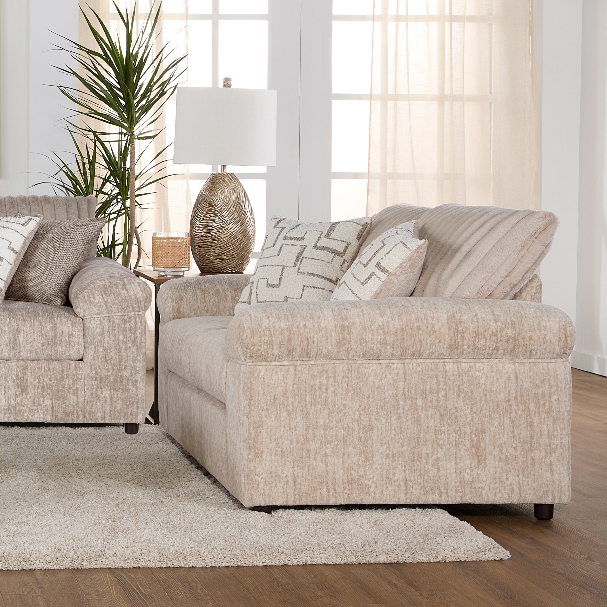 Roundhill Furniture Nason Wide Wale Corduroy Loveseat - Soft & Durable Upholstered Sofa for Living Room, Small Space & Apartment Decor