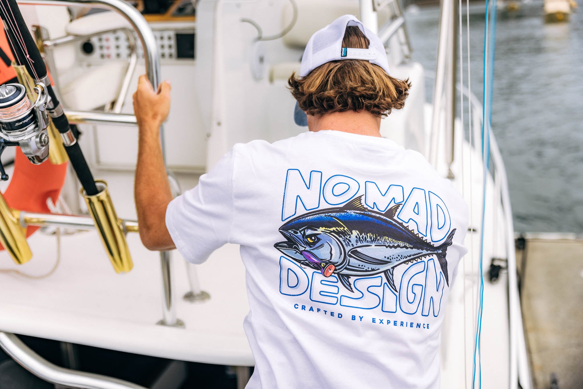 Premium White T-Shirt with Tuna Hookup Design - Perfect for Fishing Enthusiasts & Outdoor Adventures