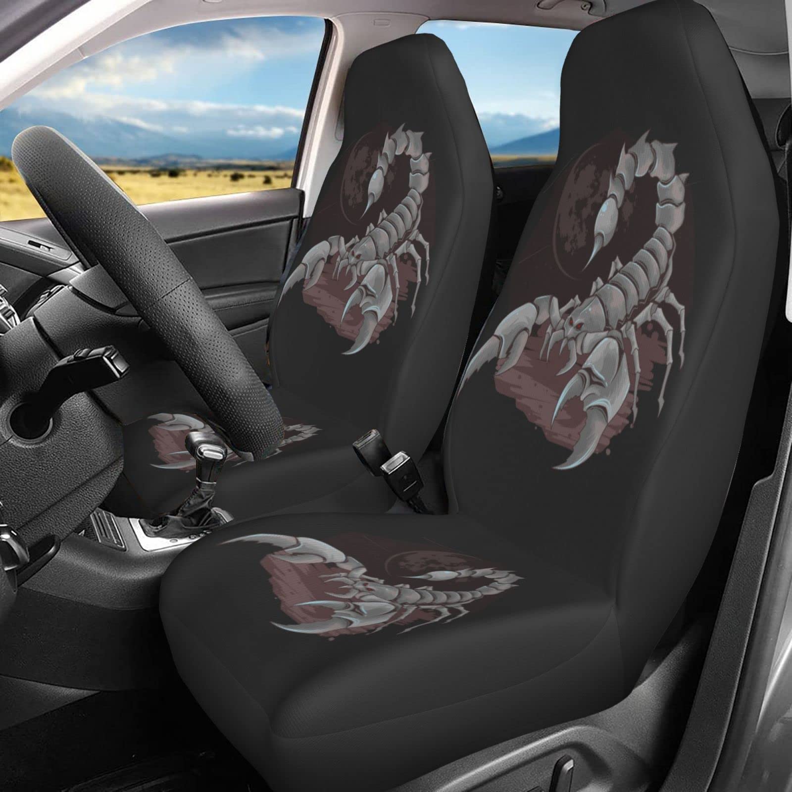 Delerain 2-Piece Universal Car Seat Covers - Premium Front Seat Protectors for Cars, SUVs, Sedans & Trucks | Waterproof & Comfortable Interior Accessories for Daily Commute & Road Trips