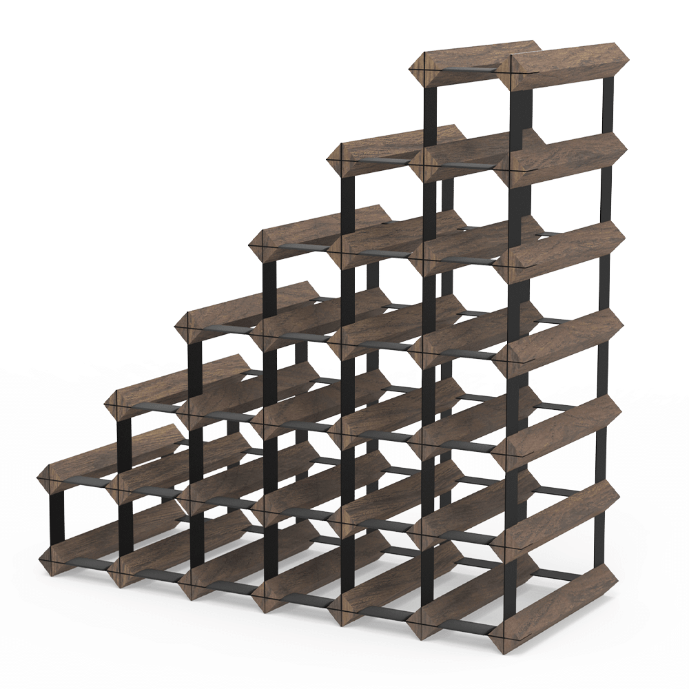 Sloped Timber Wine Rack - Premium Wooden Wine Storage for 6-12 Bottles - Perfect for Kitchen, Dining Room, or Wine Cellar Organization