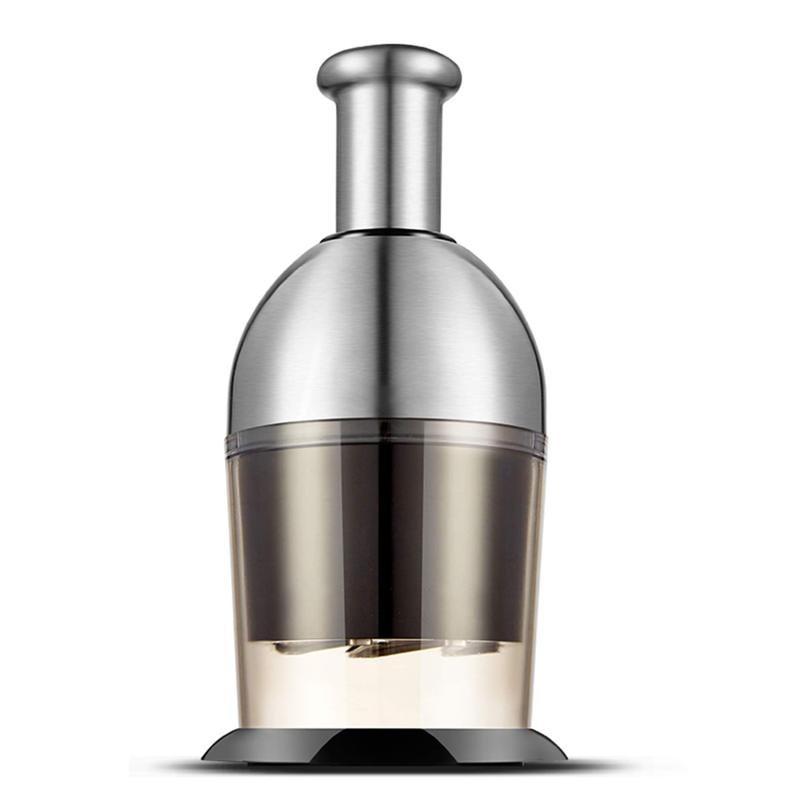 Stainless Steel Manual Food Chopper - Garlic Crusher, Nut Chopper & Vegetable Cutter with Cleaning Brush | Perfect for Onions, Fruits, Herbs & Meal Prep | Kitchen Gadget for Easy Cooking & Healthy Eating