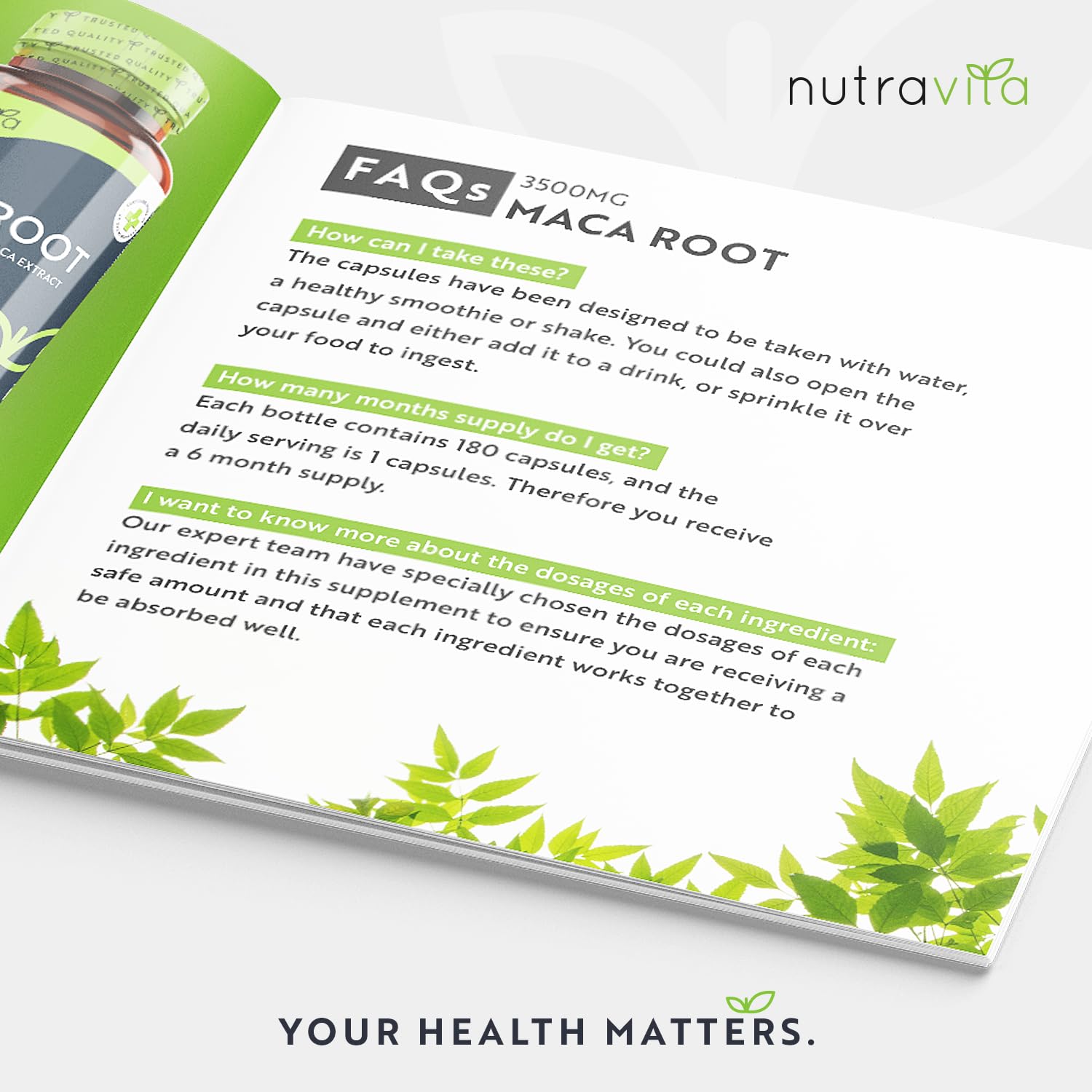 Nutravita Maca Root Capsules 3500mg – 180 Vegan Pills for Energy & Vitality – High Potency Maca Root Extract Supplement – 6 Month Supply – Made in UK – Supports Stamina, Hormone Balance & Stress Relief – Perfect for Athletes, Busy Professionals & Menopause Support