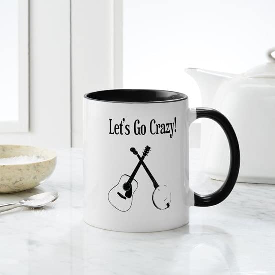 11 oz (325 ml) Ceramic Coffee Mug - Guitar & Banjo Design - Perfect for Musicians & Music Lovers - Great for Home, Office, or Gifts