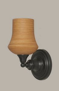 Toltec Lighting Matte Black 1-Light Wall Sconce (40-MB-680) - Modern Wall Light Fixture for Bedroom, Hallway & Living Room Decor