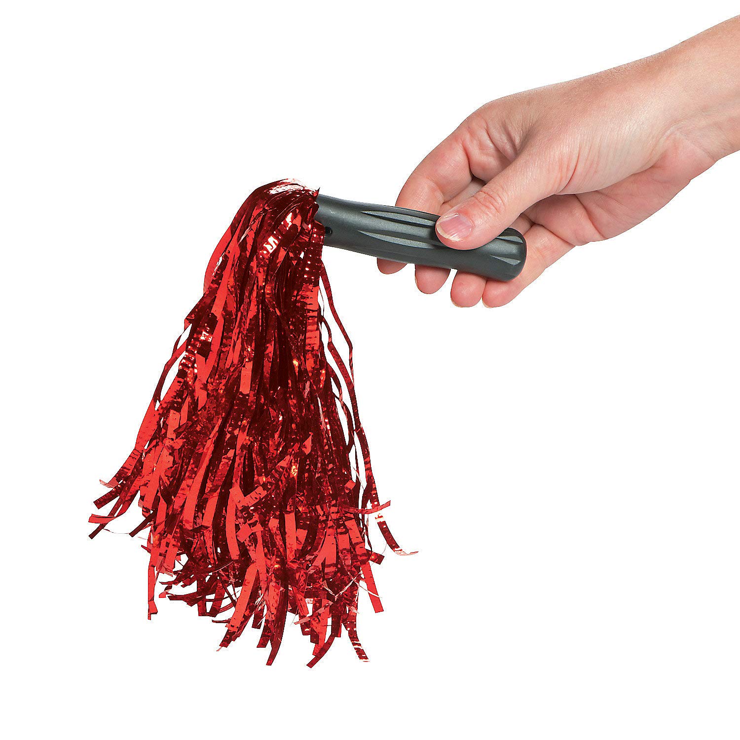 12 Pack Metallic Red Pom Poms for Cheerleading, School Spirit, Party Decor & Craft Supplies – Perfect for Sports Events, Parades & DIY Projects