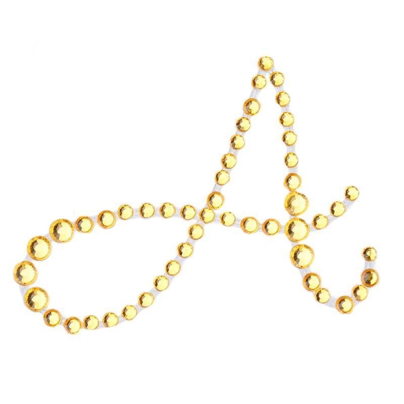 12-Piece Gold Letter Rhinestones Gem Stickers for DIY Crafts, Scrapbooking, and Nail Art - Perfect for Home Decor, Wedding Invitations, and Party Decorations