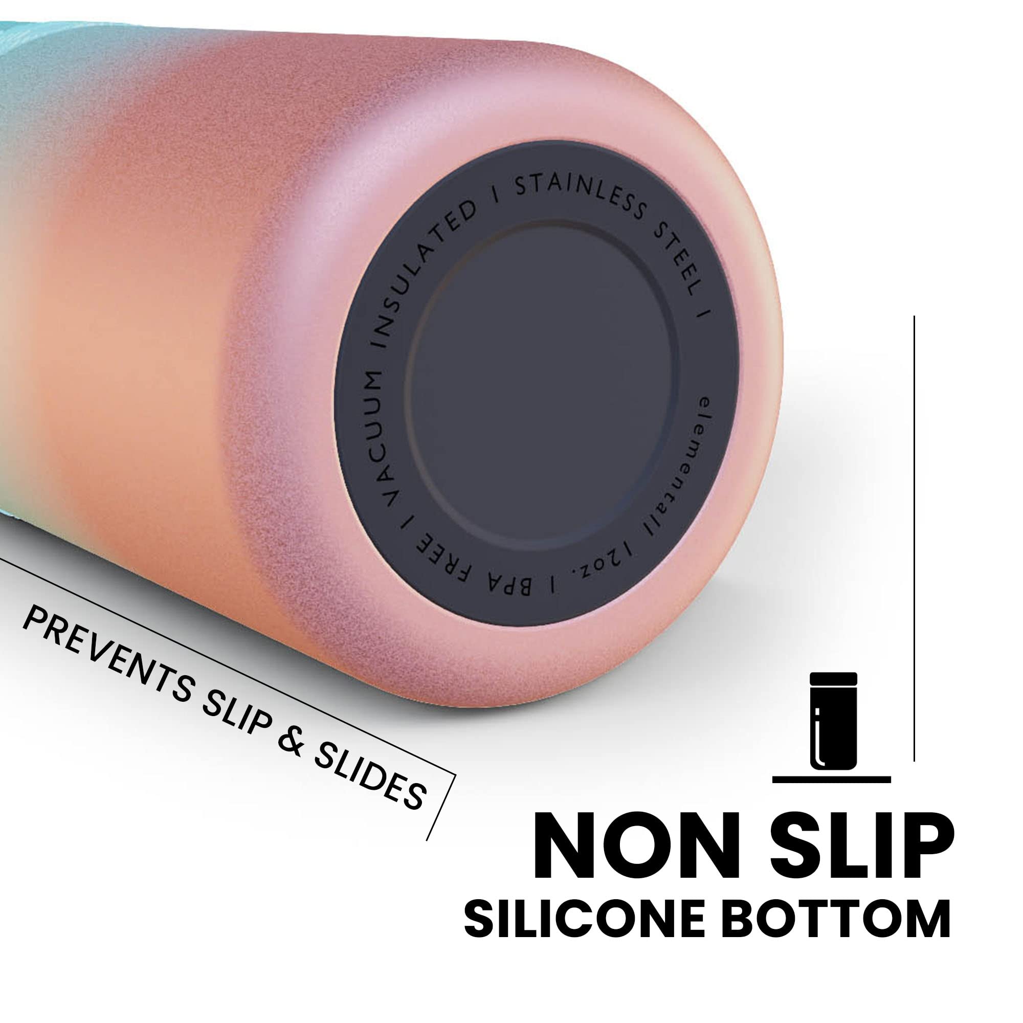 Elemental Insulated Slim Can Cooler - Triple Wall Stainless Steel Skinny Can Holder for 12oz Beverages (Beer, Soda, Seltzer) - Cotton Candy Dream - Perfect for Picnics, BBQs & Outdoor Parties