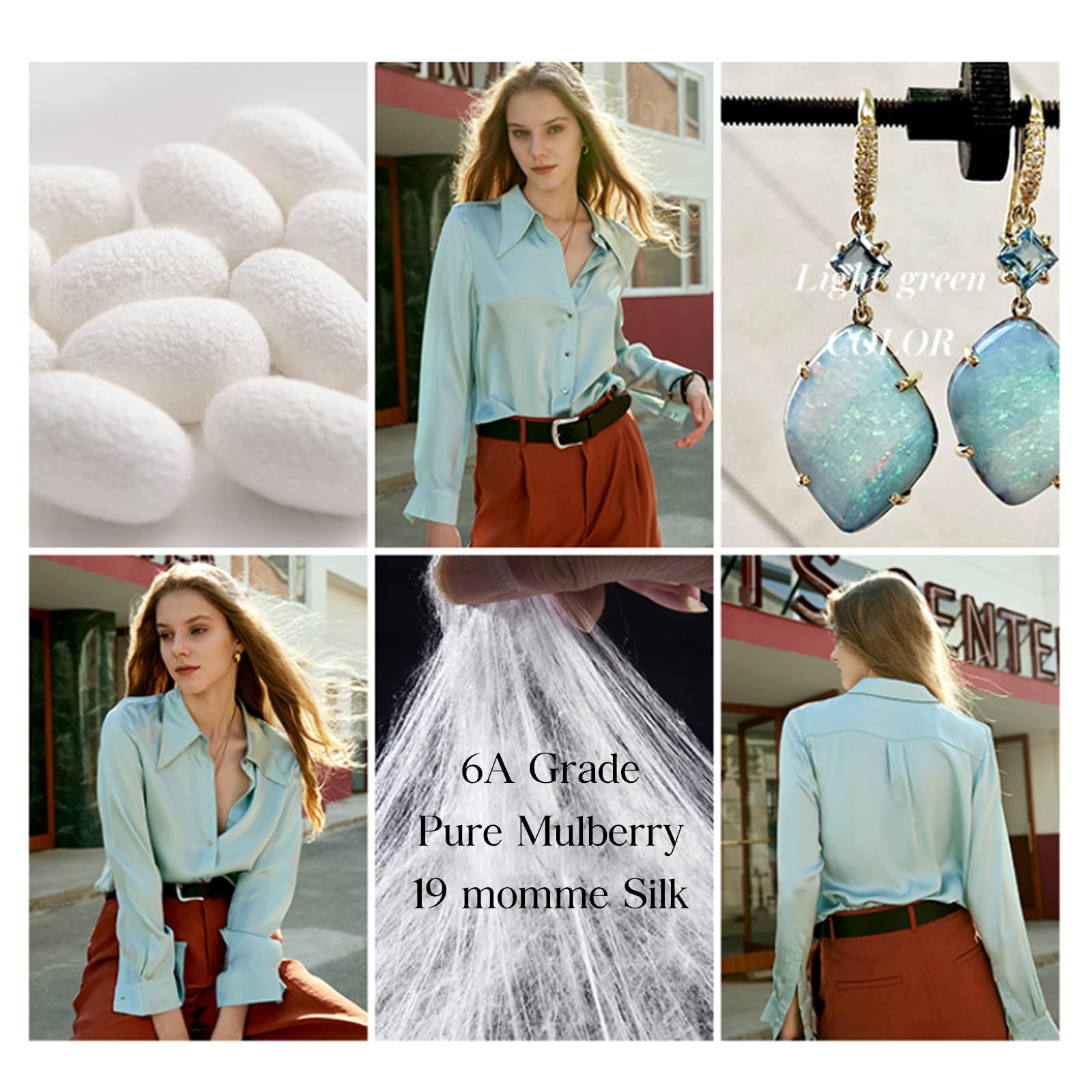 COLD POSH 100% Pure Silk Blouse for Women - Long Sleeve Elegant Button Down Shirt with Smooth Finish | Perfect for Office Wear, Business Meetings & Special Occasions