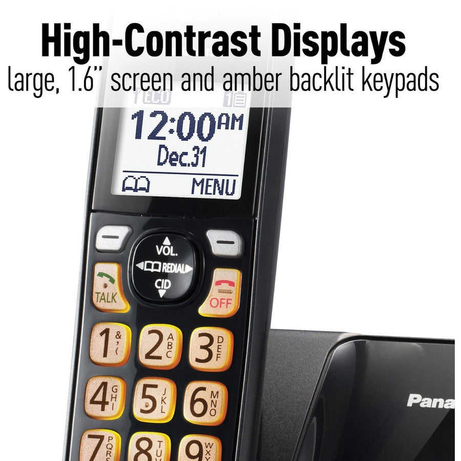 KX-TGD510B Black 1HS Cordless Telephone - Reliable Home & Office Communication with Clear Sound & Long Range - Perfect for Home, Office, and Business Use