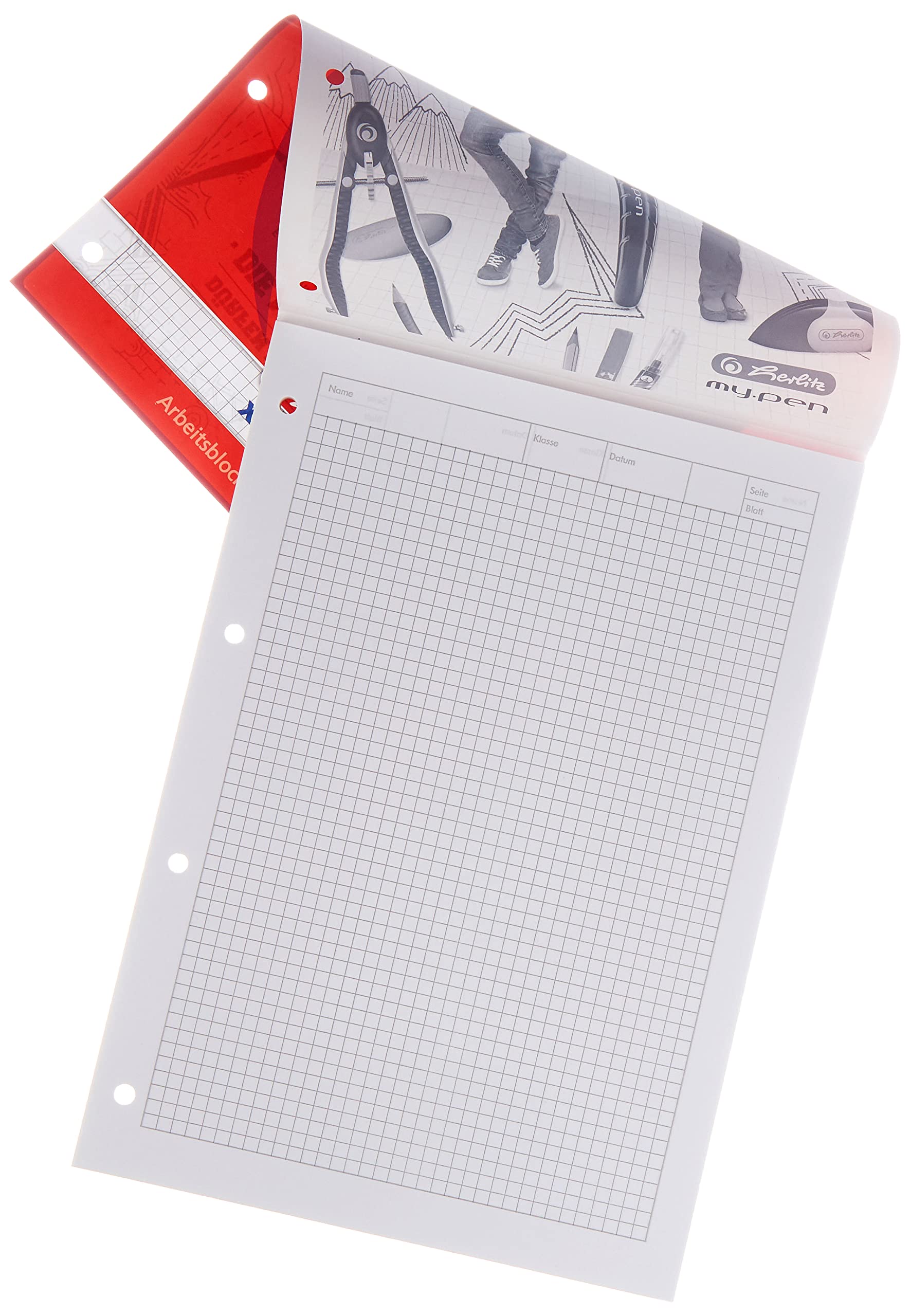 Premium A4 Squared Writing Pads - 50 Sheets per Pad, Pack of 5 - Perfect for School, Office & Home Note Taking, Math Grid Paper for Students & Professionals