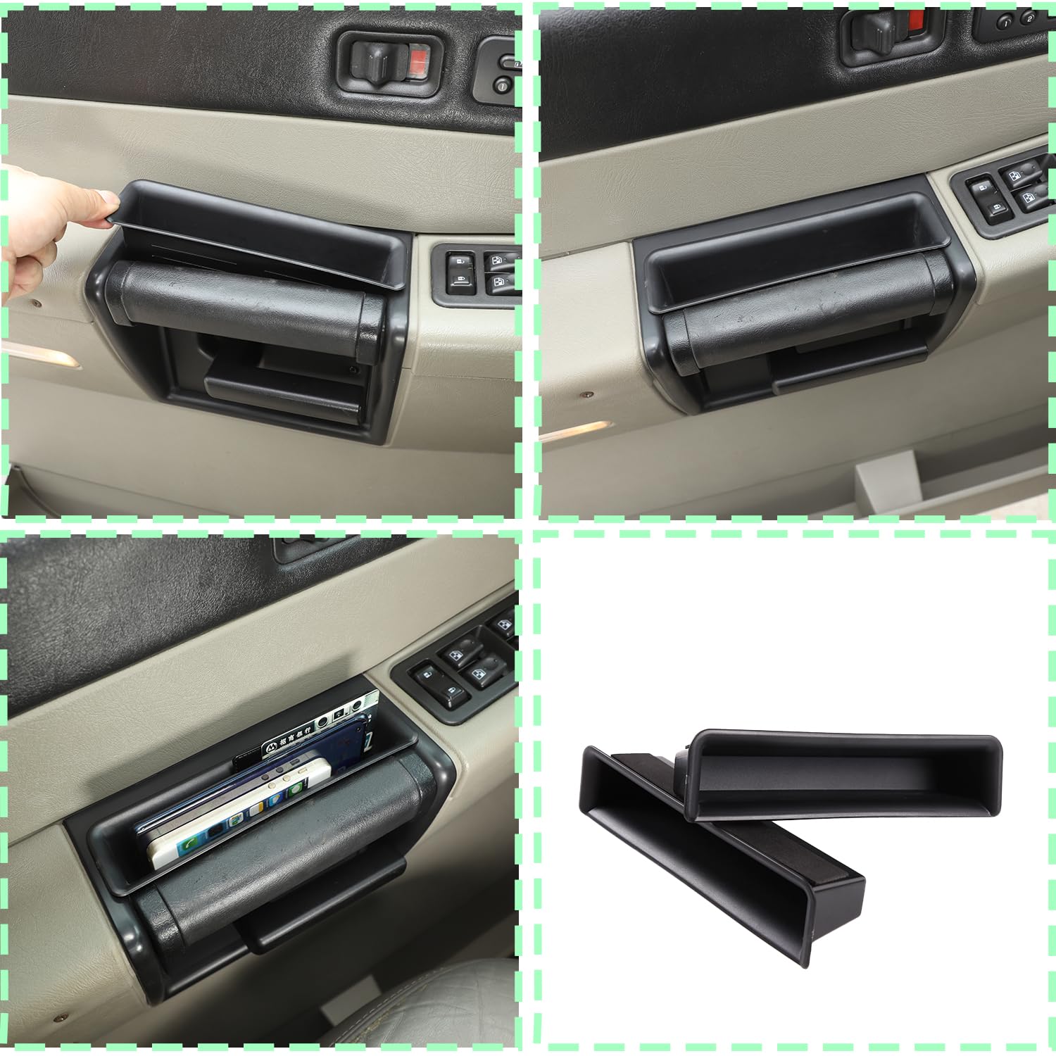 PIUGILH Car Door Organizer for Hummer H2 2003-2007 - Front Seat Storage Tray with Phone Holder, Armrest Box & Grab Handle Tray Insert - Perfect for Road Trips, Daily Commutes & Vehicle Organization