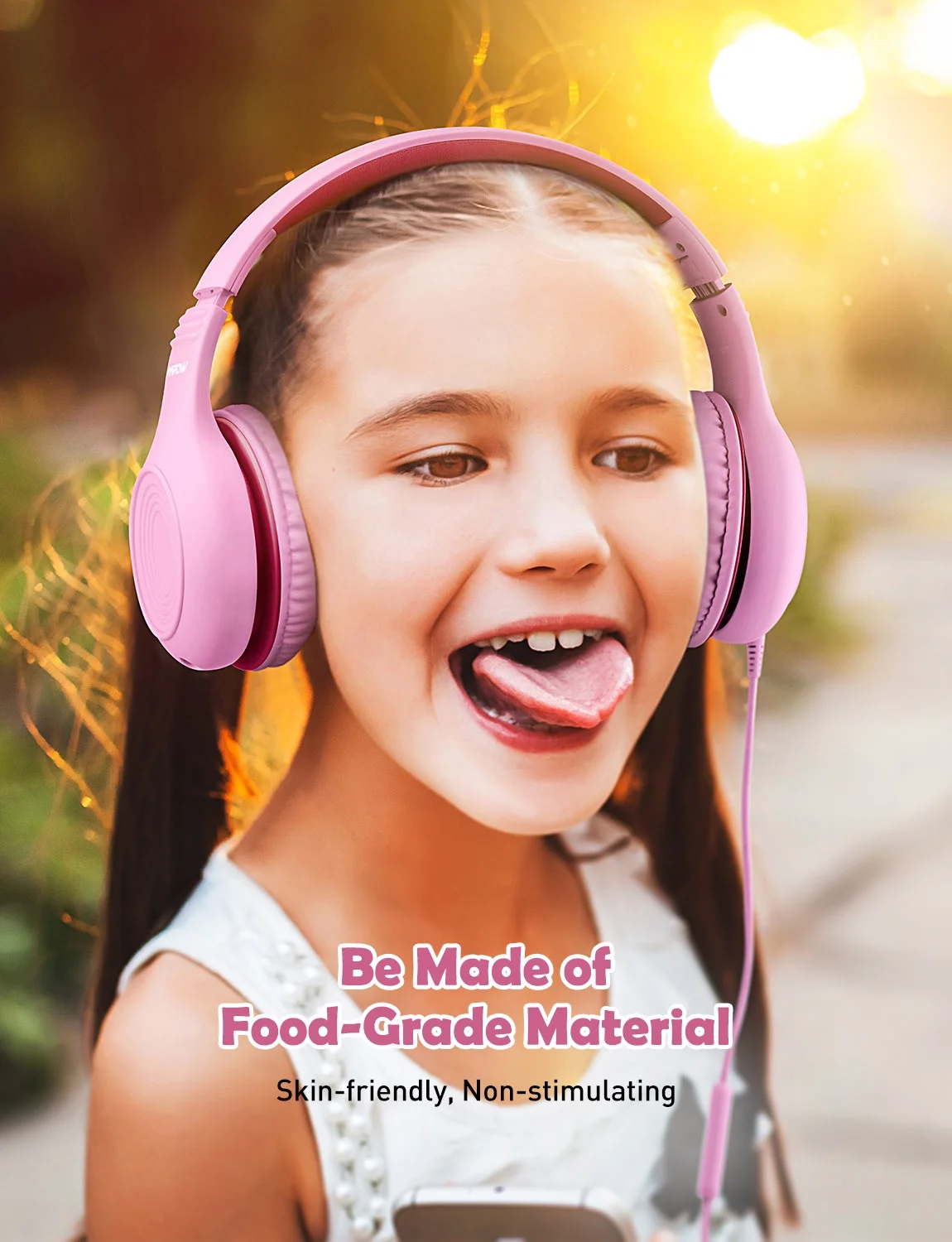 Mpow Kids Headphones with Microphone - Foldable Wired Headphones for Children with 85/94dB Volume Limiter, Stereo Sound - Perfect for School, Travel, Airplane & Tablet Use by Boys & Girls Ages 3-12