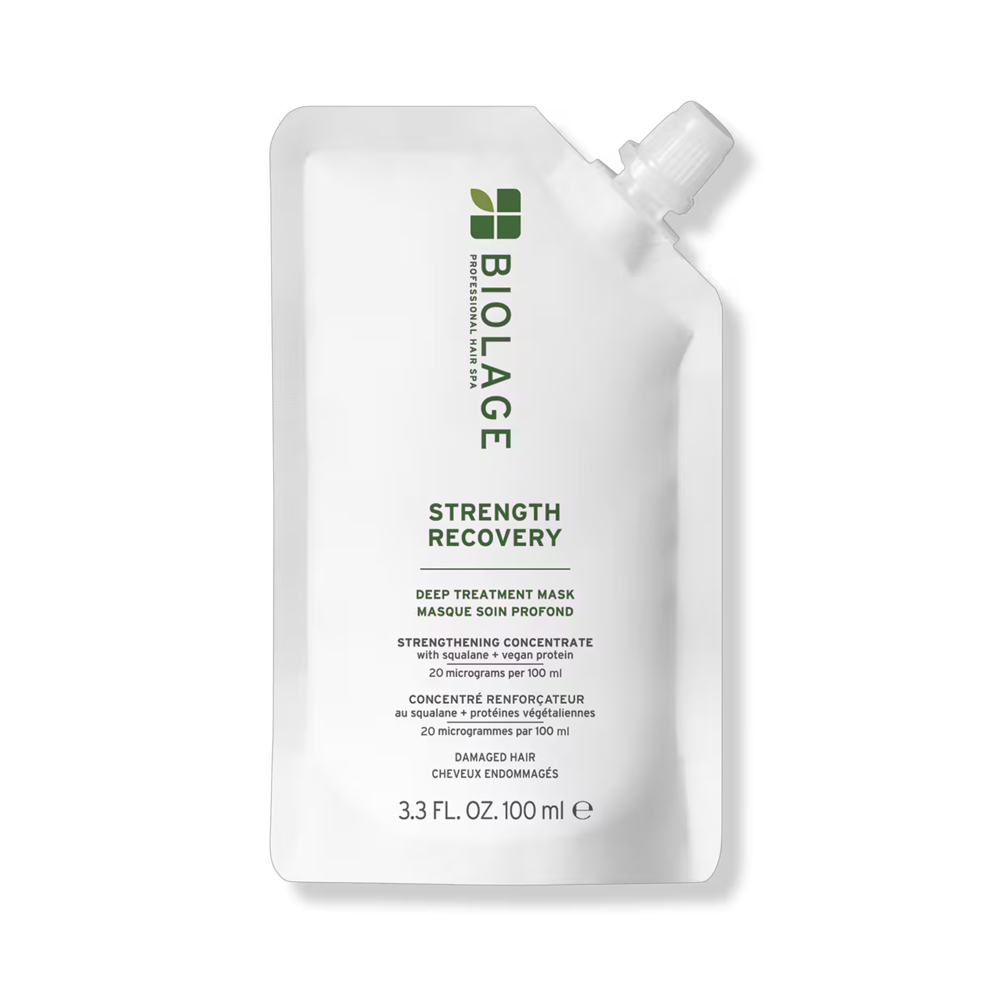Biolage Strength Recovery Deep Treatment Mask for Damaged Hair - Repairing Hair Mask with Keratin & Amino Acids for Stronger, Healthier Hair - Perfect for Post-Color, Heat Styling & Chemical Treatments