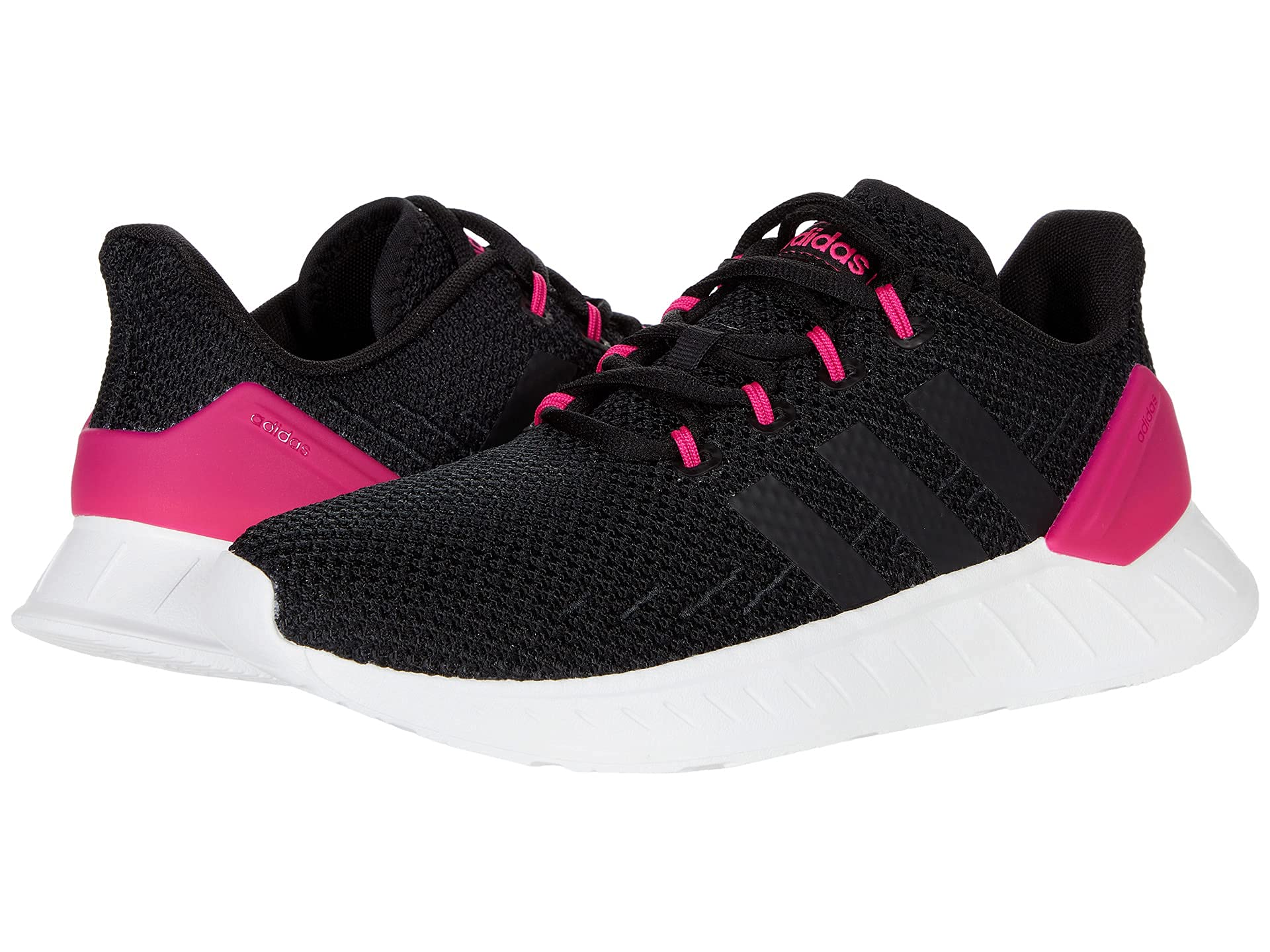 Adidas Questar Flow NXT Kids Running Shoes - Black/Black/Team Real Magenta Size 3 (Little Kid) - Lightweight Athletic Sneakers for Boys & Girls - Perfect for School, Sports & Daily Activities