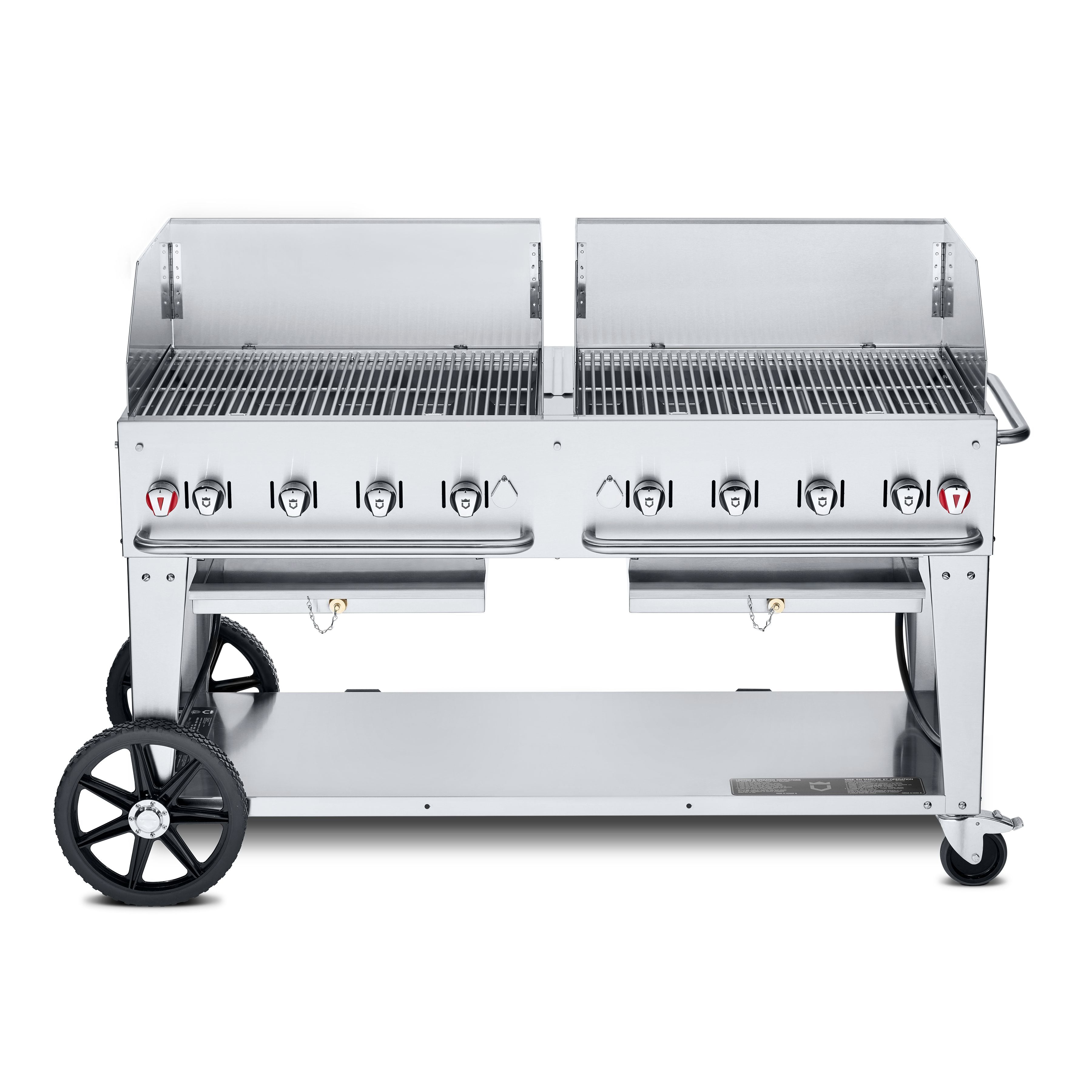 Crown Verity CV MCB 60WGP LP 60W Mobile BBQ Grill with Wind Guard - Portable Gas Grill for Outdoor Cooking, Camping, Tailgating & Backyard Parties