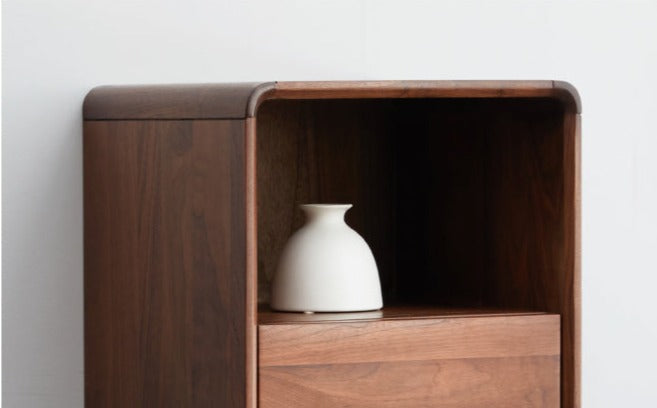 Solid Black Walnut Wood Side Cabinet - Rustic Nightstand, Entryway Storage, or Bathroom Organizer - Handcrafted for Home & Office Decor