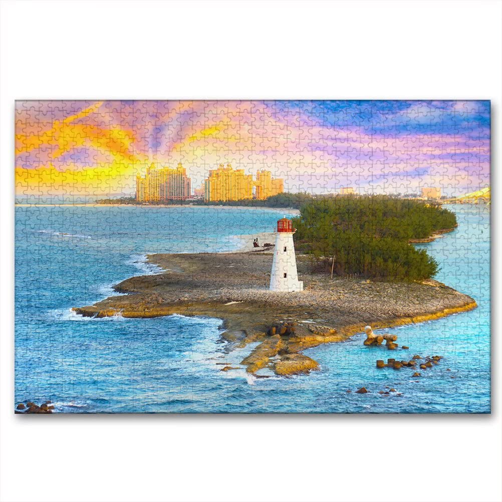 1000-Piece Wooden Jigsaw Puzzle - Bahamas Atlantis Nassau Scenery - Challenging Puzzle for Adults - Perfect Gift & Souvenir - Relaxing Activity for Family & Friends Game Night