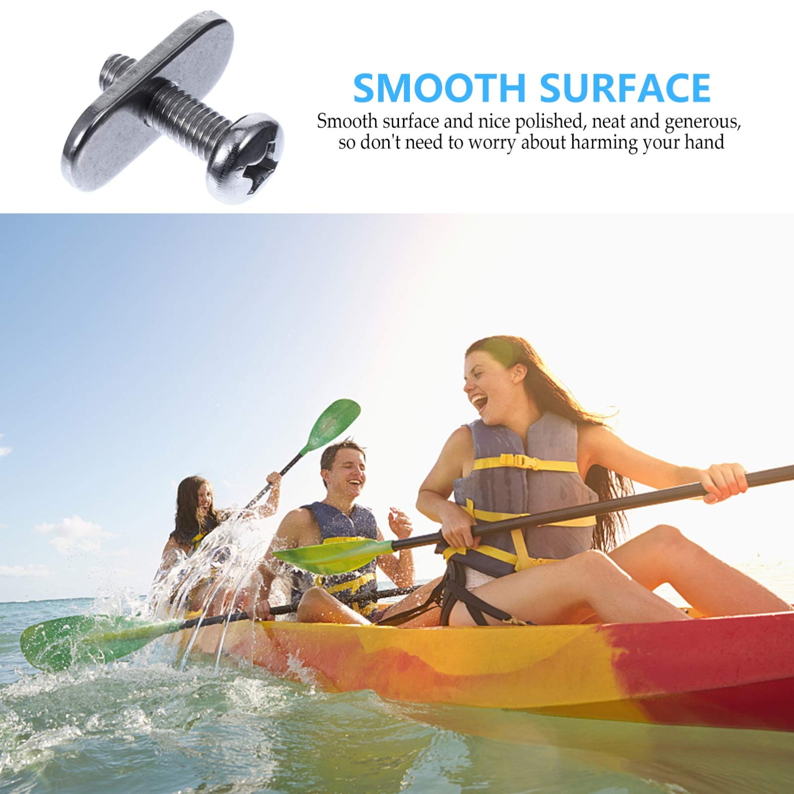 BESPORTBLE Kayak Rail Screws and Nuts Set - Stainless Steel Kayak Accessories Mounting Kit for Kayak Track Replacement (Perfect for Kayak Fishing, Canoeing & Water Sports)