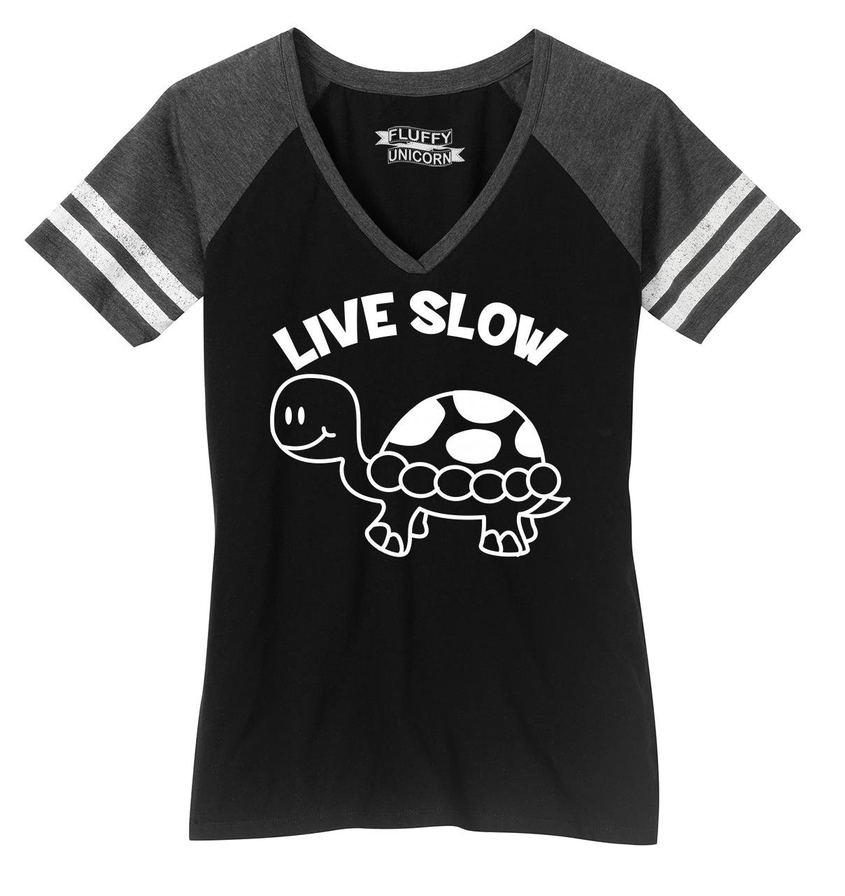 Funny Turtle Graphic V-Neck T-Shirt for Women - Cute Animal Print Casual Tee - Perfect for Relaxing, Weekend Outfits & Funny Gift Ideas