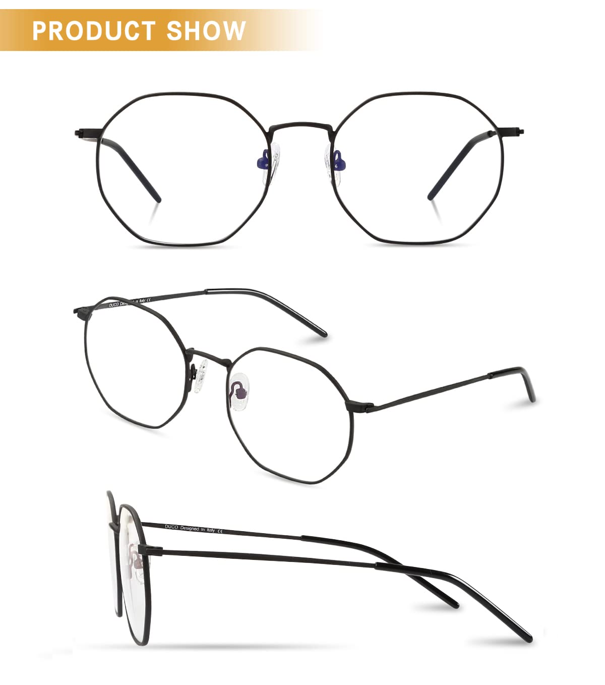 DUCO Blue Light Blocking Glasses for Women & Men - Small Round Frame for Work & Gaming