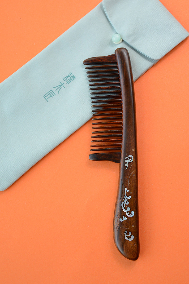 Premium Natural Wood Comb for Hair Care - Detangling & Styling with Gentle Sea Spray Finish - Perfect for Daily Use, Travel & Salon Styling