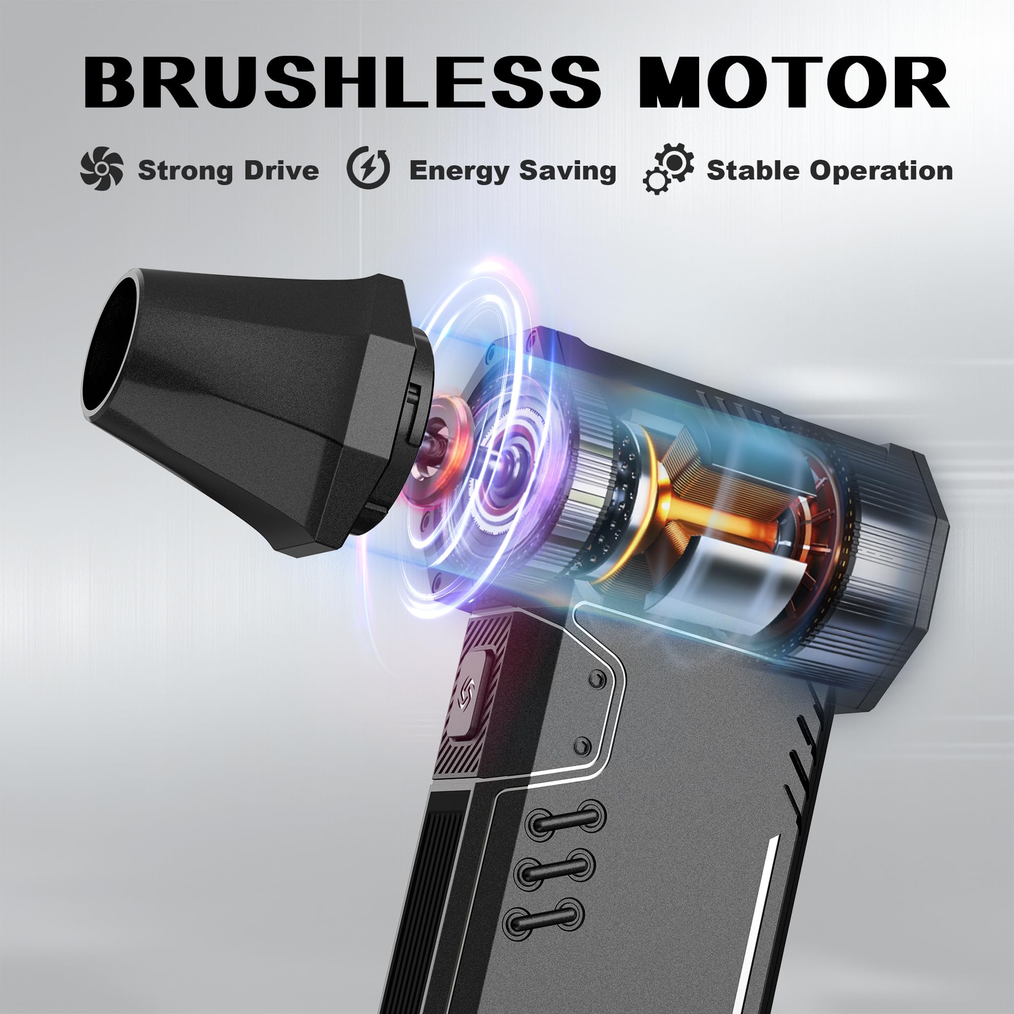 SDFM Electric Air Duster - 180,000 RPM High-Speed Compressed Air Blower with Brushless Motor, 3-Speed Adjustable - Perfect for Keyboard Cleaning, PC Maintenance, Car Detailing, Air Bed Inflation & Home Dusting (Black, Model X15) | Ideal for Electronics, Office Equipment & Household Cleaning Tasks