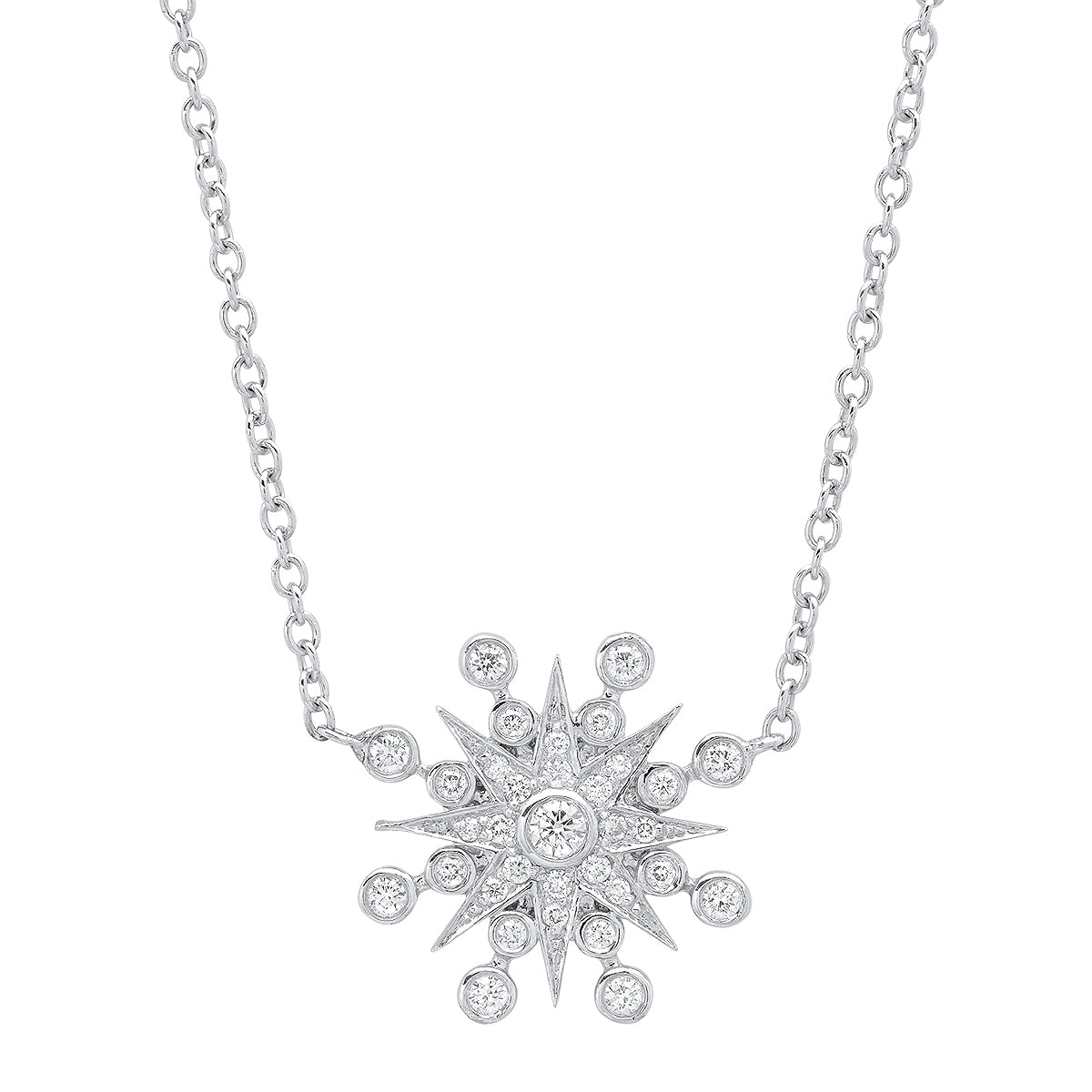 Starburst Crystal Pendant Necklace for Women - Elegant Gold/Silver Layered Chain Jewelry Gift for Birthday, Anniversary, Valentine's Day | Perfect for Evening Parties, Date Nights & Special Occasions
