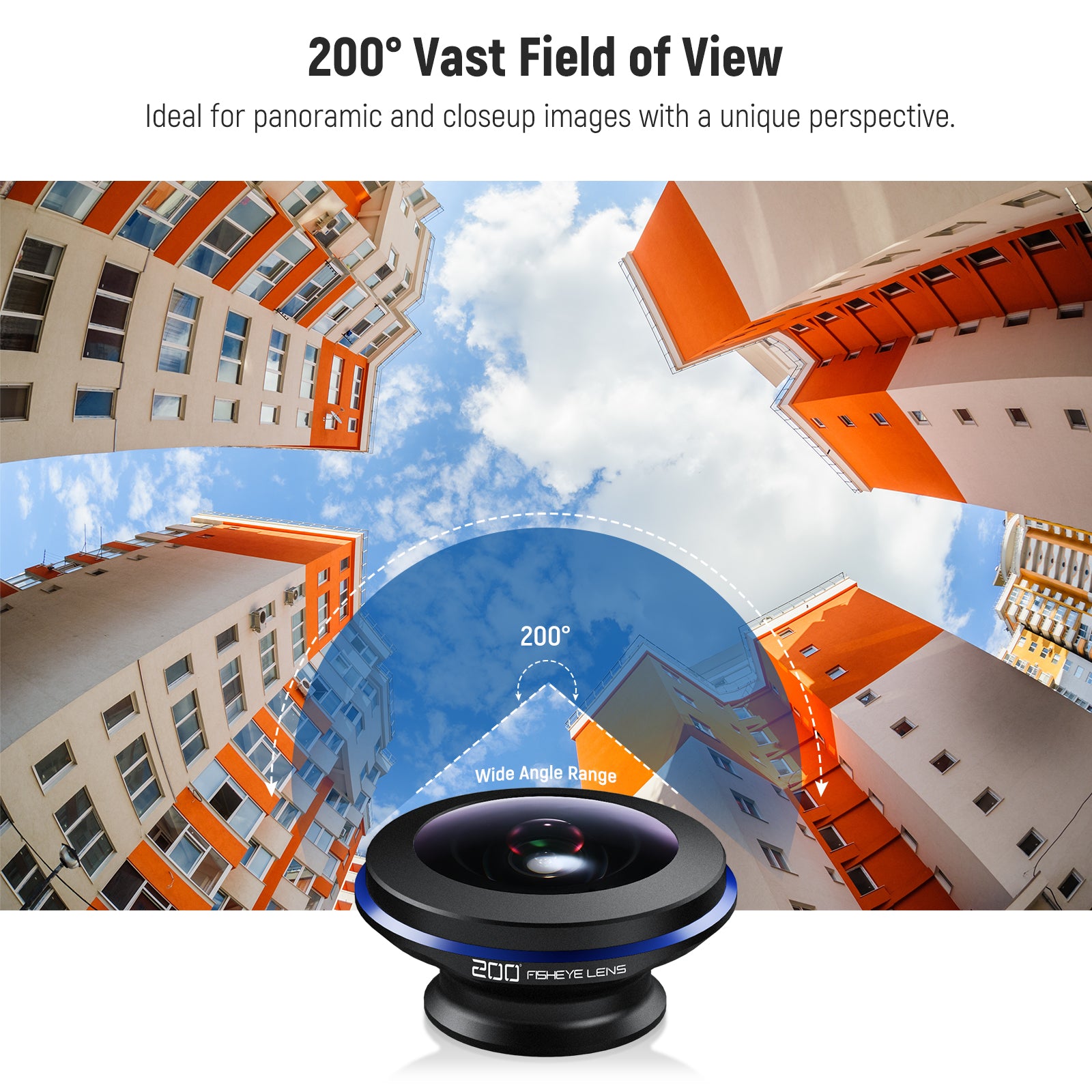 NEEWER LS 57 200° Fisheye VR Lens with 17mm Thread - Universal Smartphone Lens Clip for iPhone, Samsung, Pixel - Perfect for 360° VR Photography, Vlogging & Travel Adventures