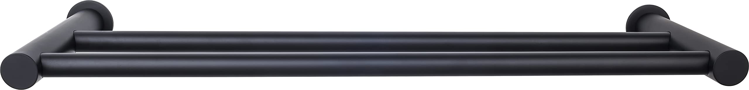 Top Knobs Hopewell Flat Black Double Towel Bar for Bathroom - 24 Inch Bath Towel Rod, Matte Black Finish - Perfect for Modern Bathrooms, Spa Style Decor, and Guest Bath Accessories