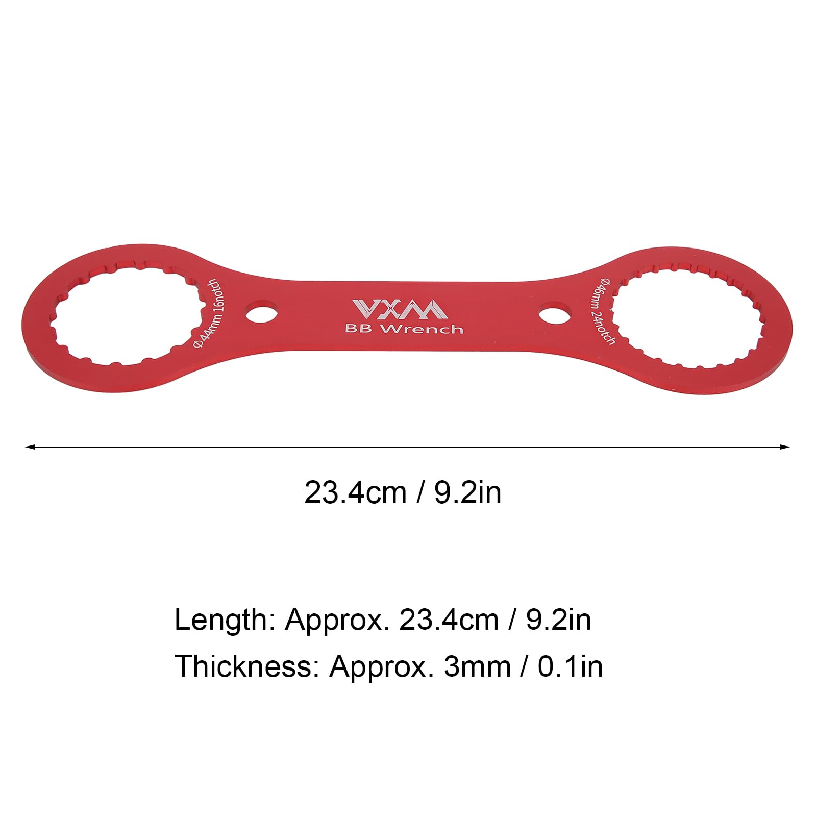 Dilwe 44mm 46mm Bottom Bracket Wrench Tool - 16/24 Notch BB Installation & Removal Tool for Bicycle Repair (Red) | Perfect for Bike Maintenance, DIY Repairs & Professional Mechanics
