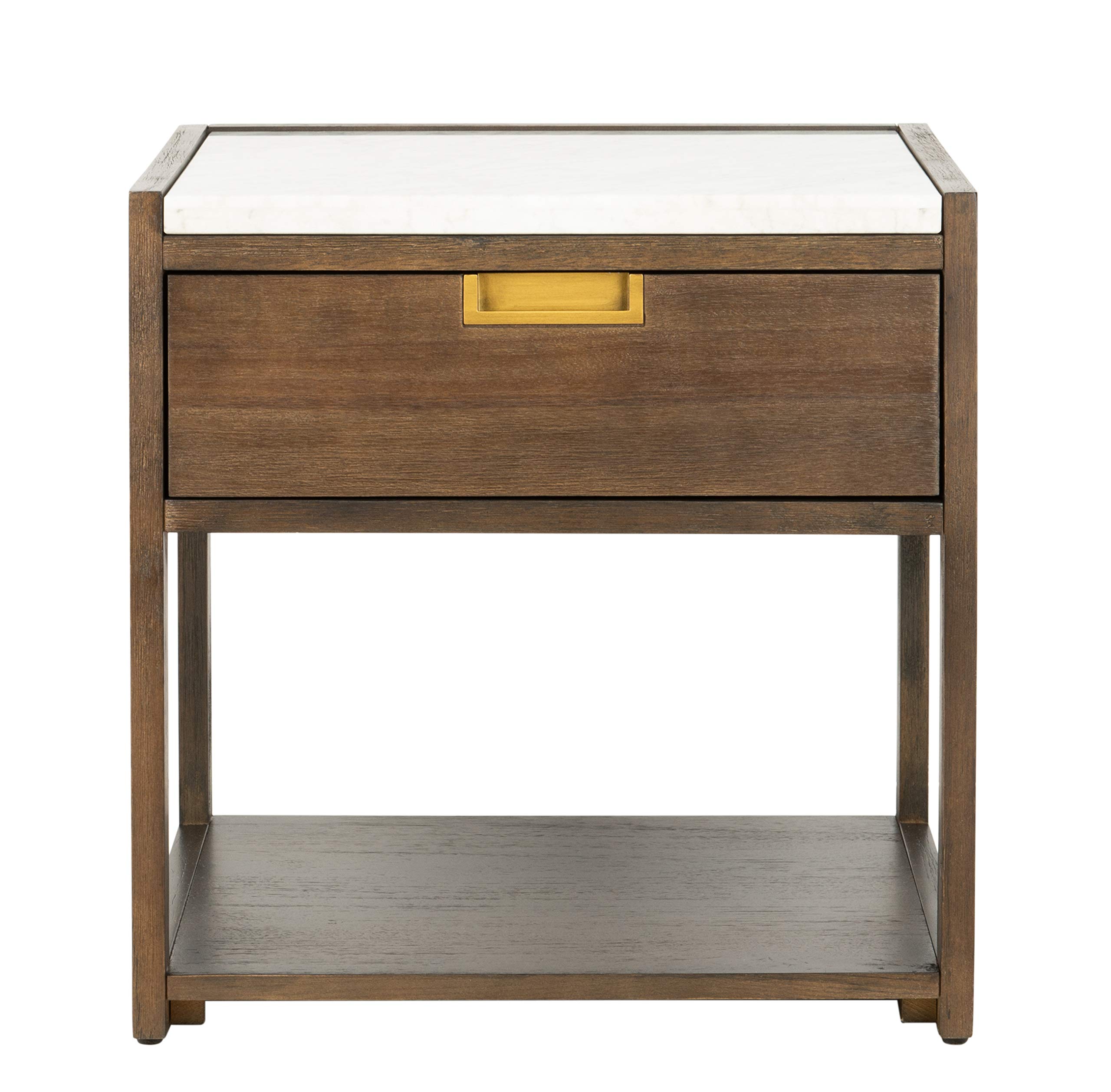 Safavieh Couture Adeline Dark Chocolate 1-Drawer Nightstand - Bedroom Storage Furniture for Small Spaces, Modern Bedside Table with Drawer for Home Decor