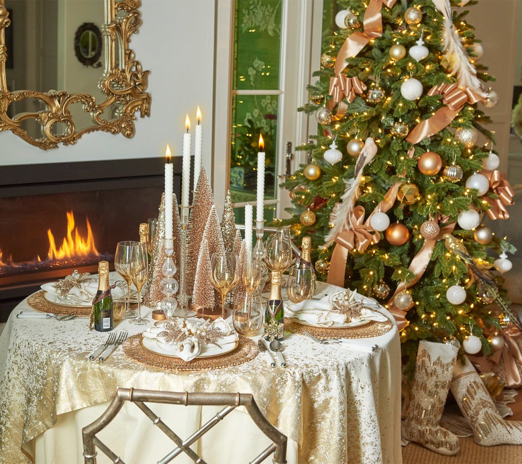 Luxury Gold & Crystal Ray Placemat Set of 2 - Elegant Table Decor for Dining, Parties & Home Decor
