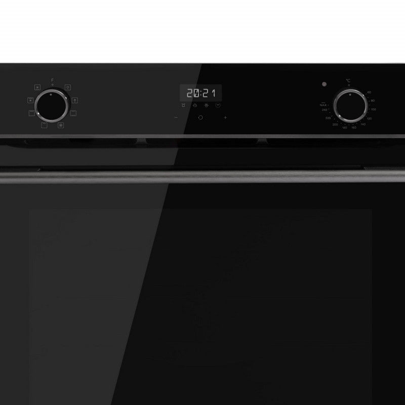 Omega 60cm 8 Function Electric Oven with Convection - Midnight Black (OBO608M) for Baking, Roasting & Grilling - Perfect for Home Kitchens & Small Restaurants