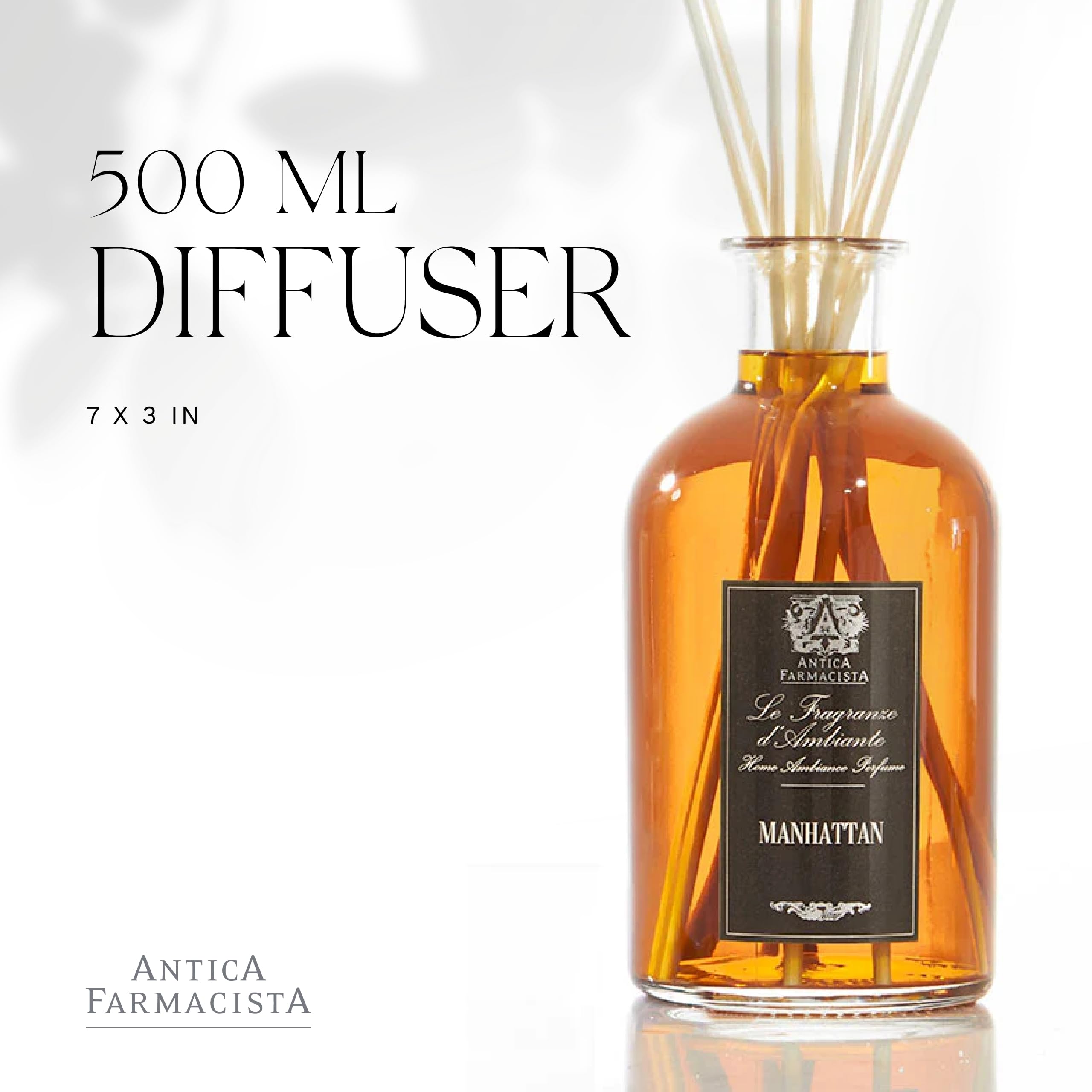 Antica Farmacista Home Ambiance Diffuser - Manhattan Scented Essential Oil Diffuser, 16.9 Fl Oz Aromatherapy for Living Room, Bedroom & Office Relaxation