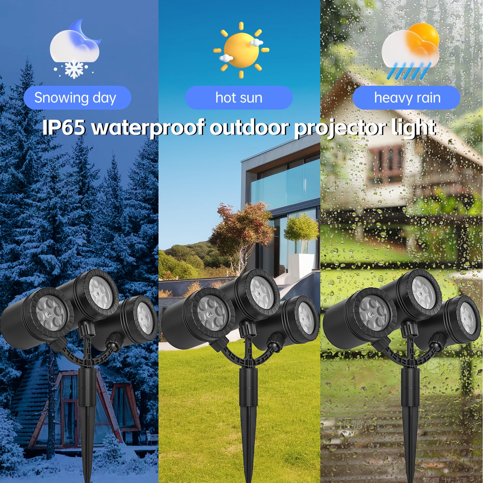2024 Upgraded Christmas Snowflake Projector Lights - Outdoor Waterproof LED Snowfall Light Show for Holiday Decorations | Perfect for Christmas Yard, Garden, Party and Home Decoration