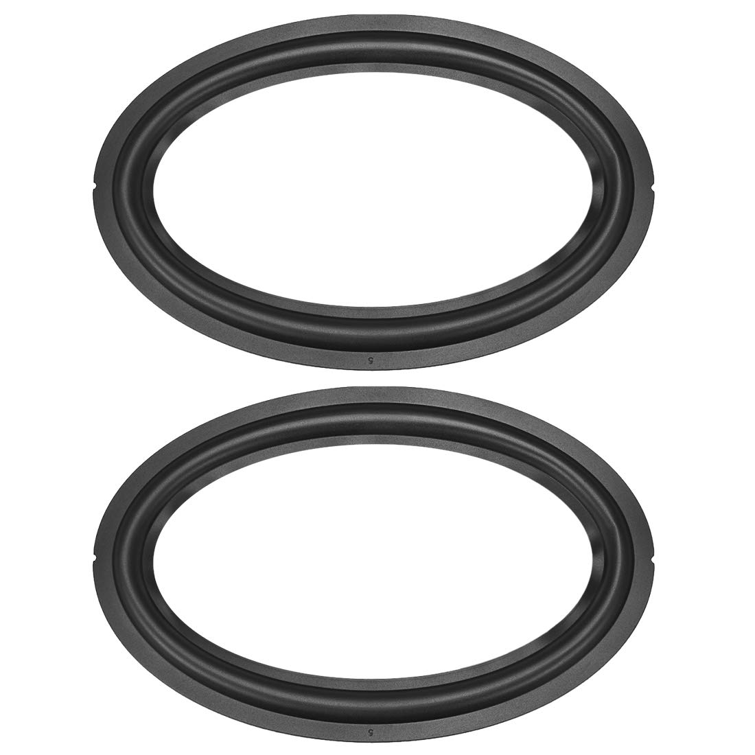 uxcell 6x9 Inch Speaker Rubber Edge Elliptical Edge Folding Ring Replacement Parts - Black (2pcs) - Perfect for Speaker Repair & DIY Audio Projects