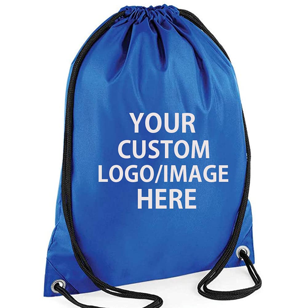 50 PCS Custom Printed Drawstring Backpacks Bulk - Personalized with Any Text/Logo - Perfect for Camping, Beach, Outdoor Sports & Gym Use
